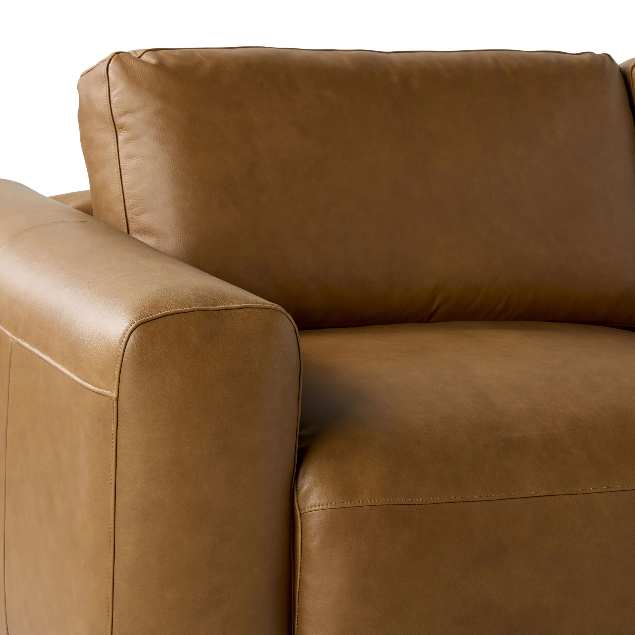 Ryder 3 Seater Leather Sofa Dakota Light Chestnut - Image 5