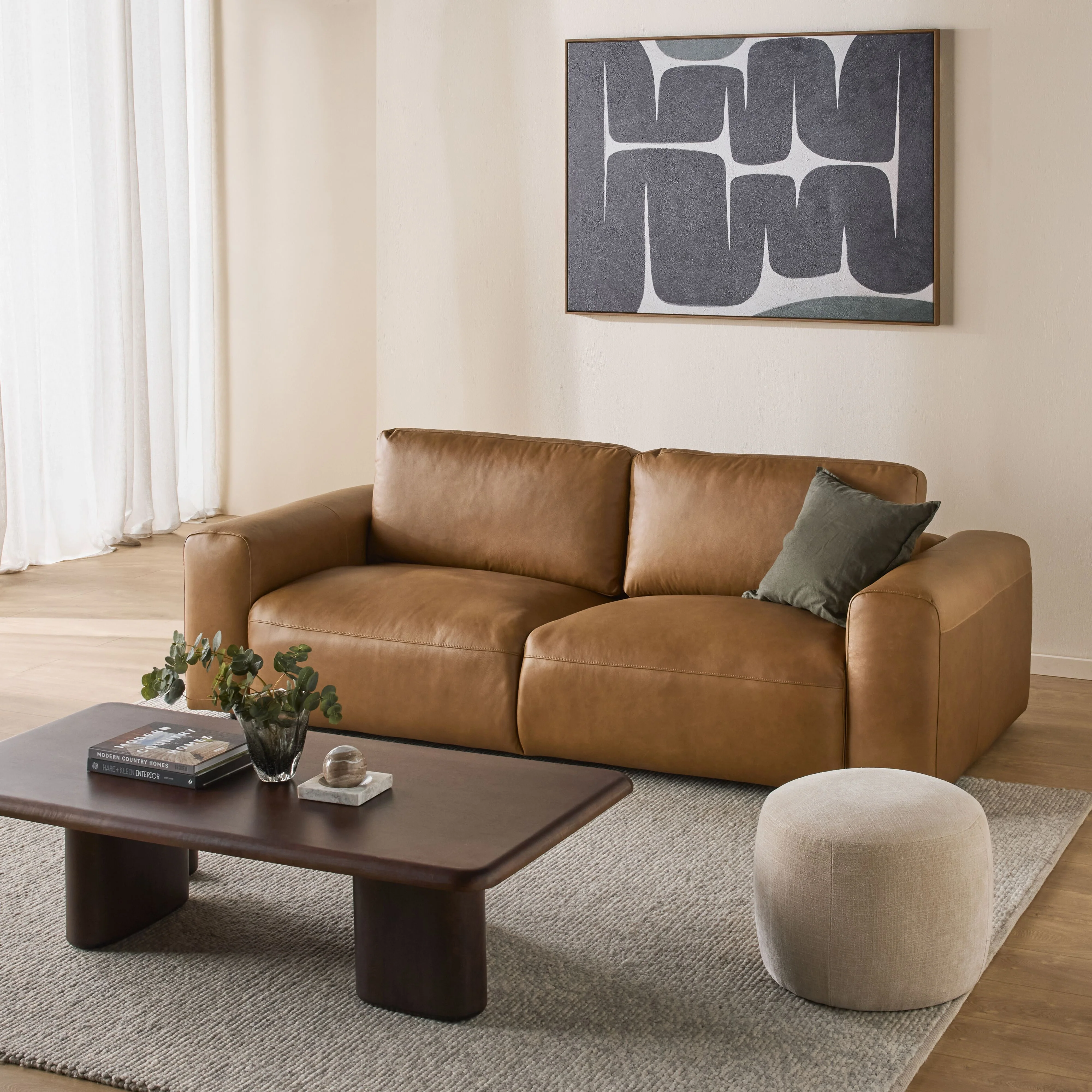 Ryder 3 Seater Leather Sofa Dakota Light Chestnut - Image 7