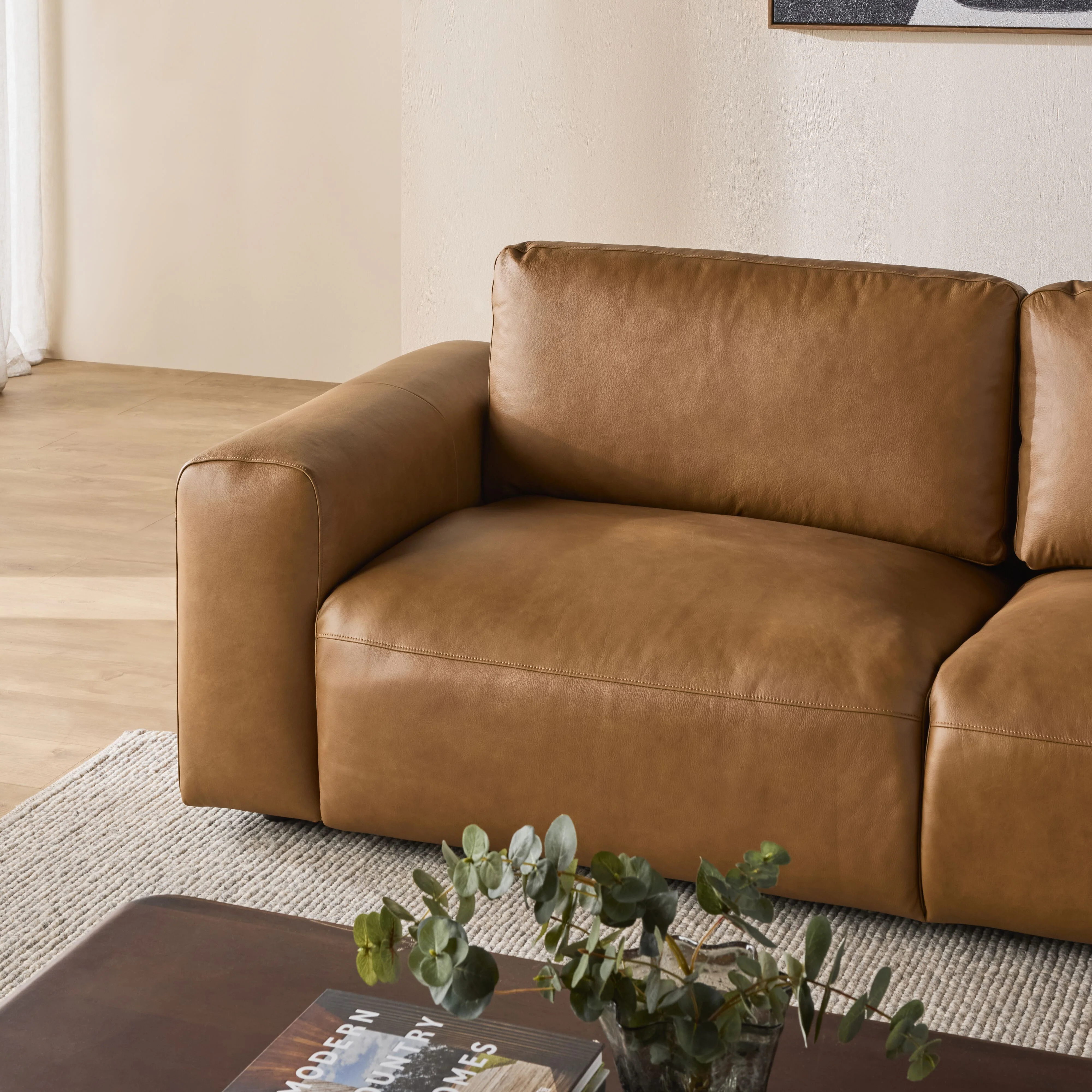Ryder 3 Seater Leather Sofa Dakota Light Chestnut - Image 8