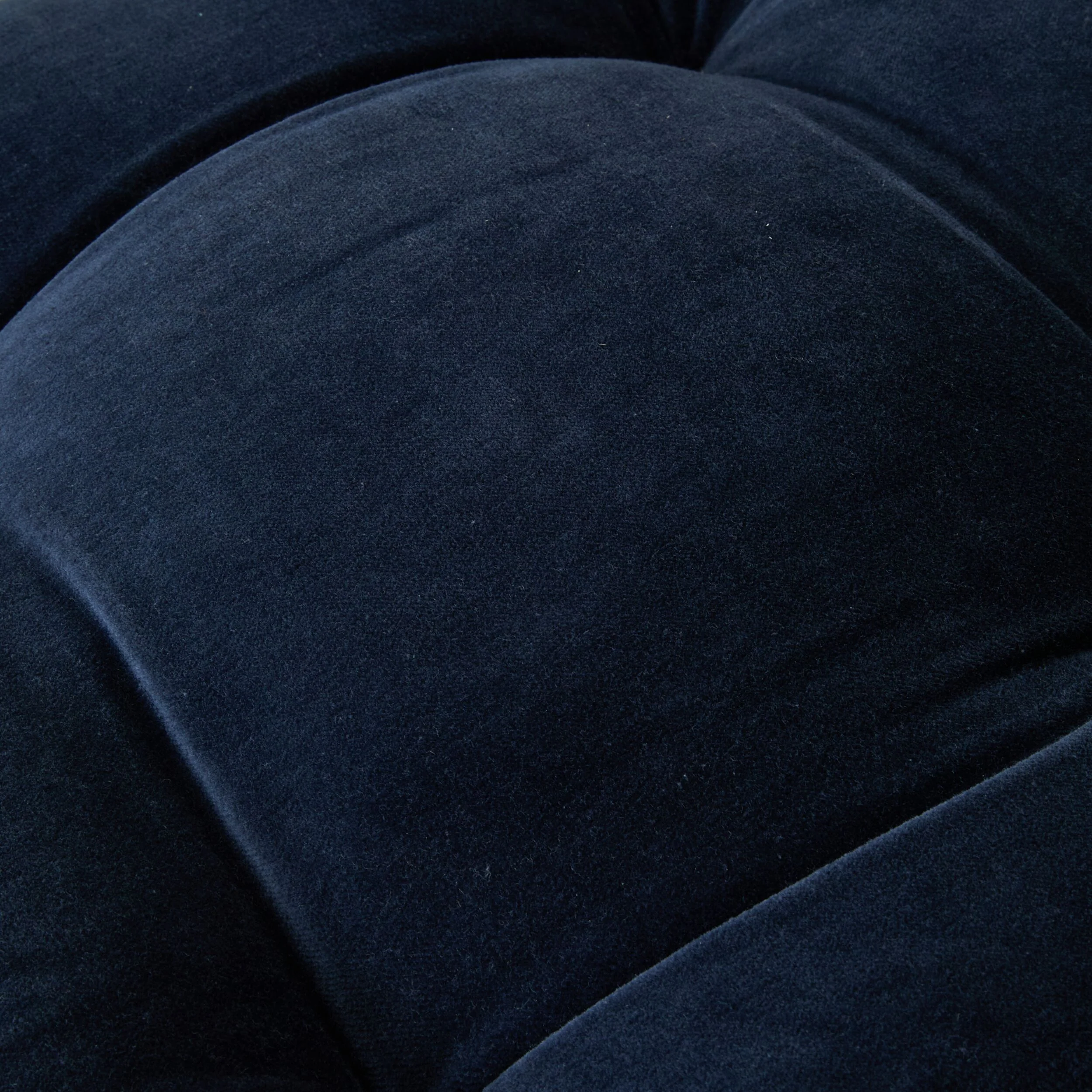 Sabine Embroidered Cotton Velvet Seat Cushion Navy - Image 3