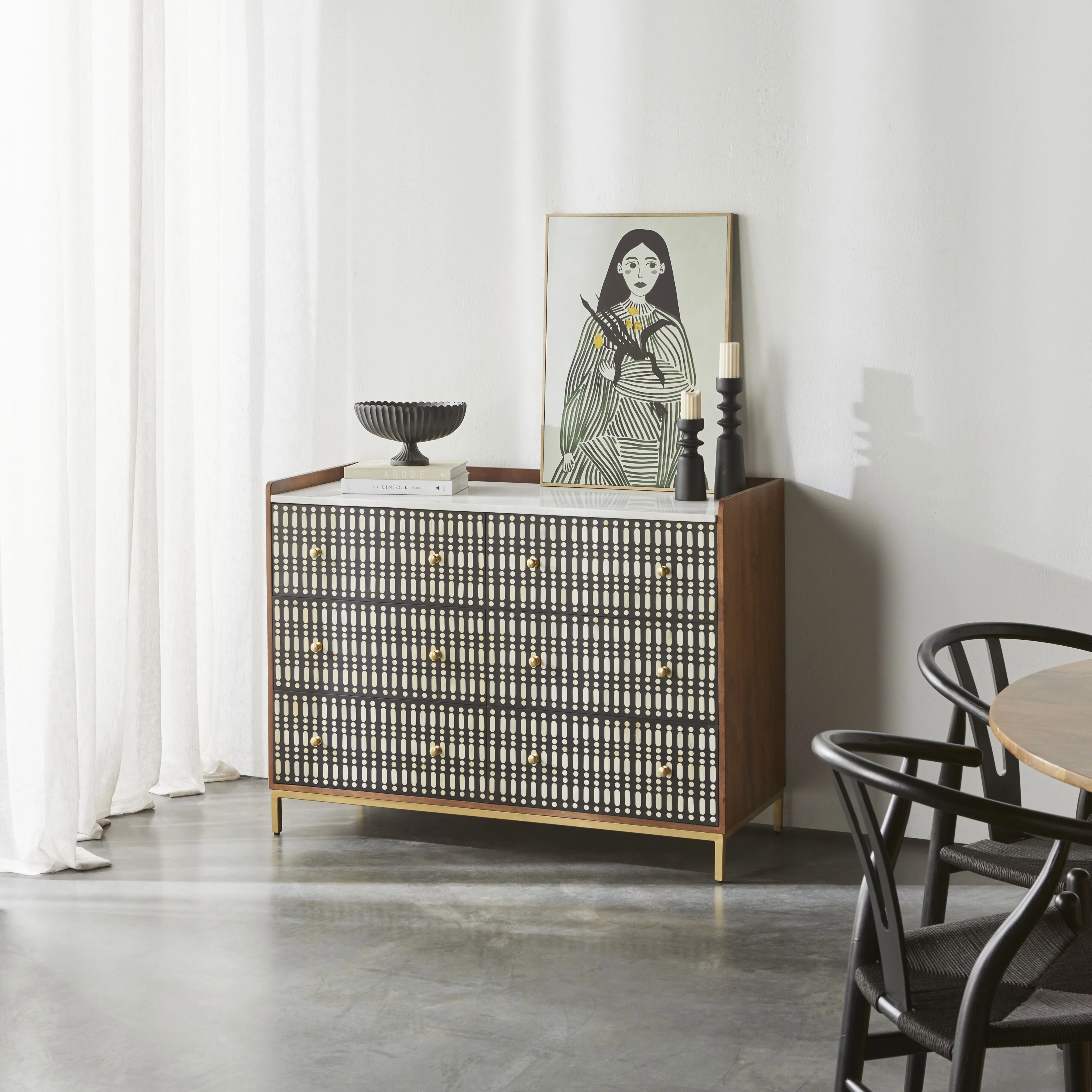 Sadara Bone Inlay 6 Drawer Chest - Image 11