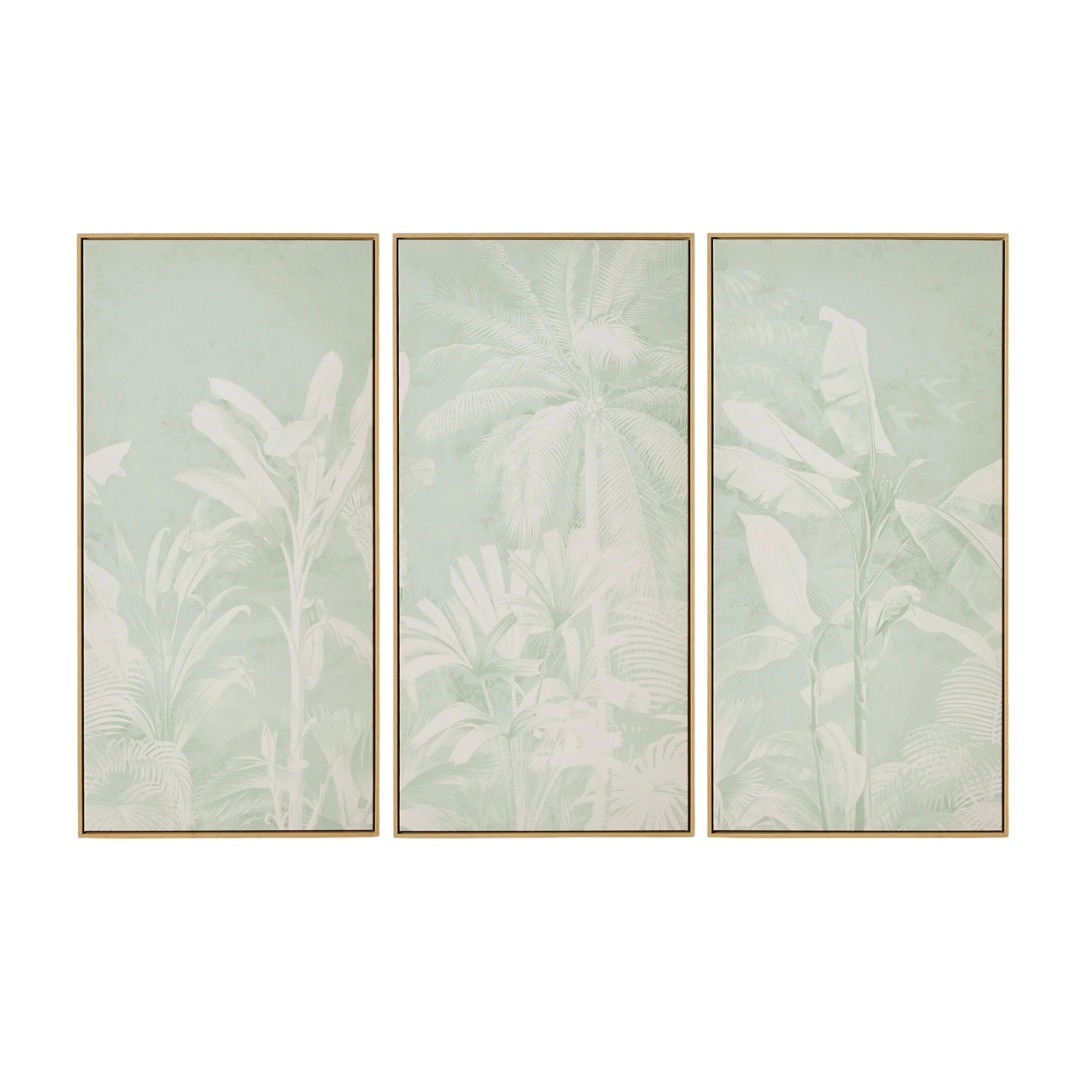Sage Jungle Trio Framed Canvas Print 190x120cm