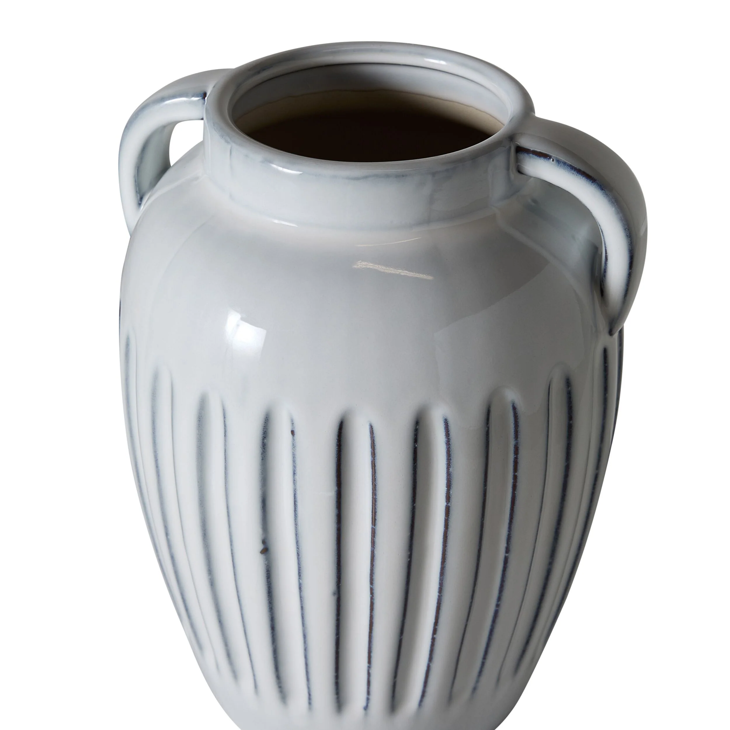 Salerno Ribbed Amphora Ceramic Vase - Image 2