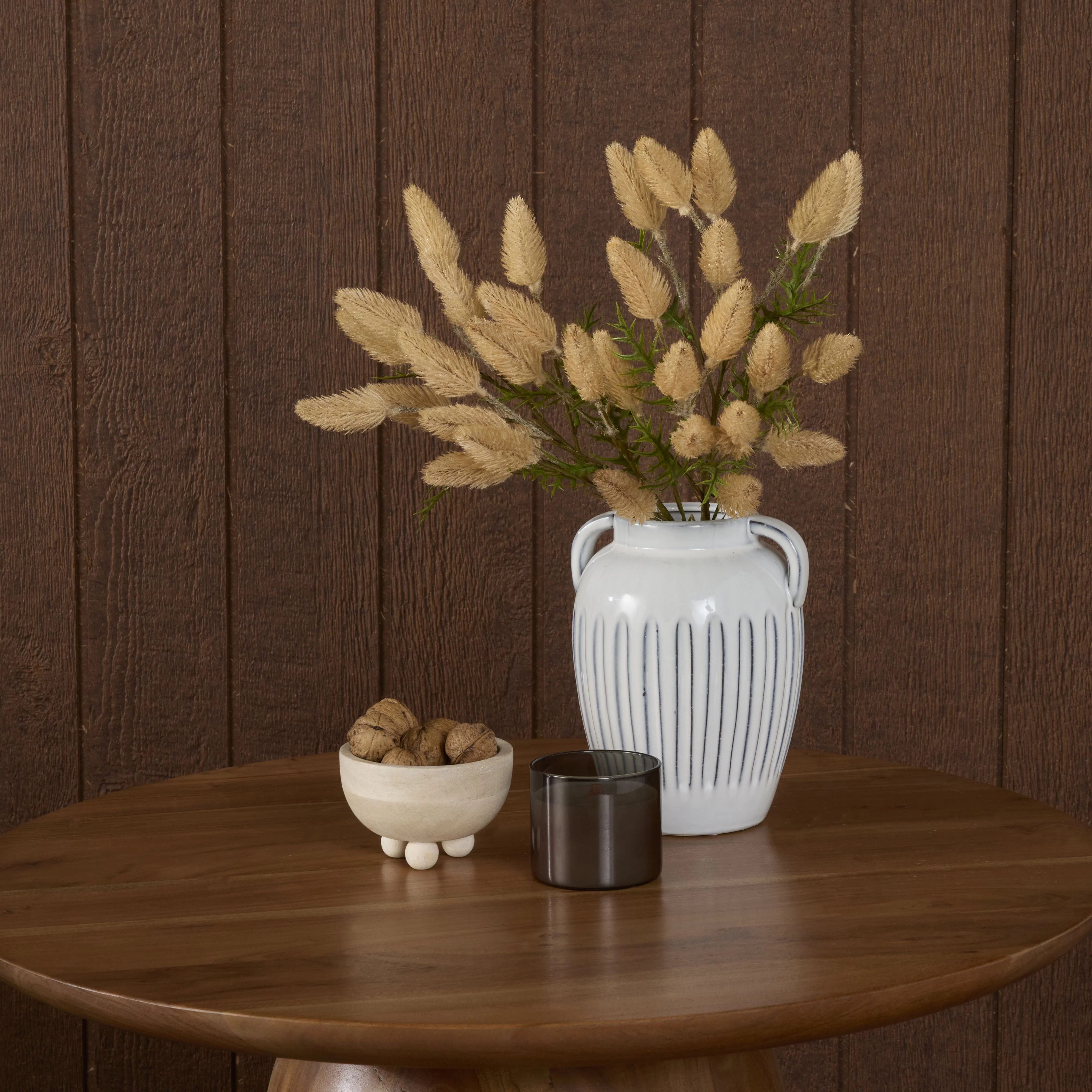 Salerno Ribbed Amphora Ceramic Vase - Image 3