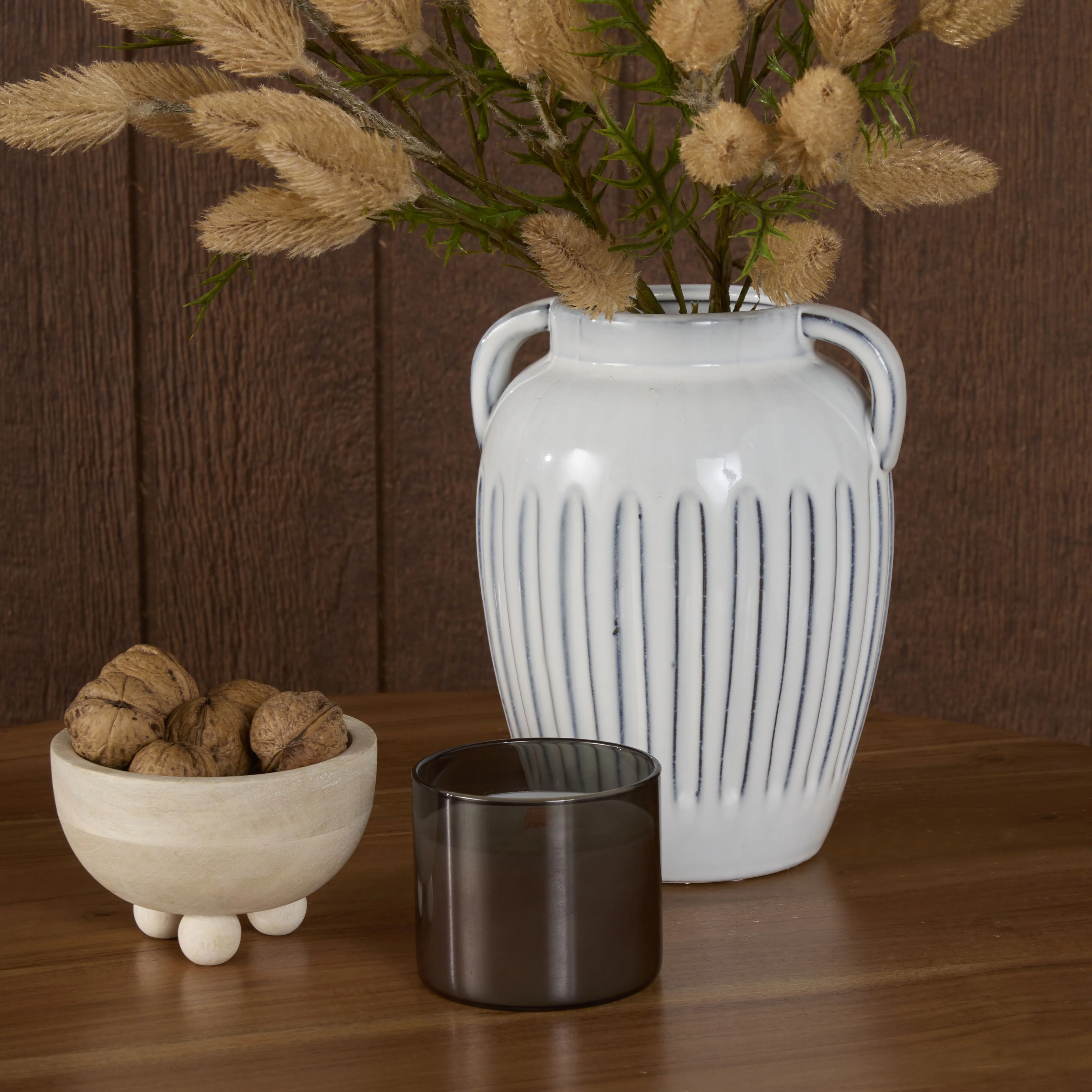 Salerno Ribbed Amphora Ceramic Vase - Image 4
