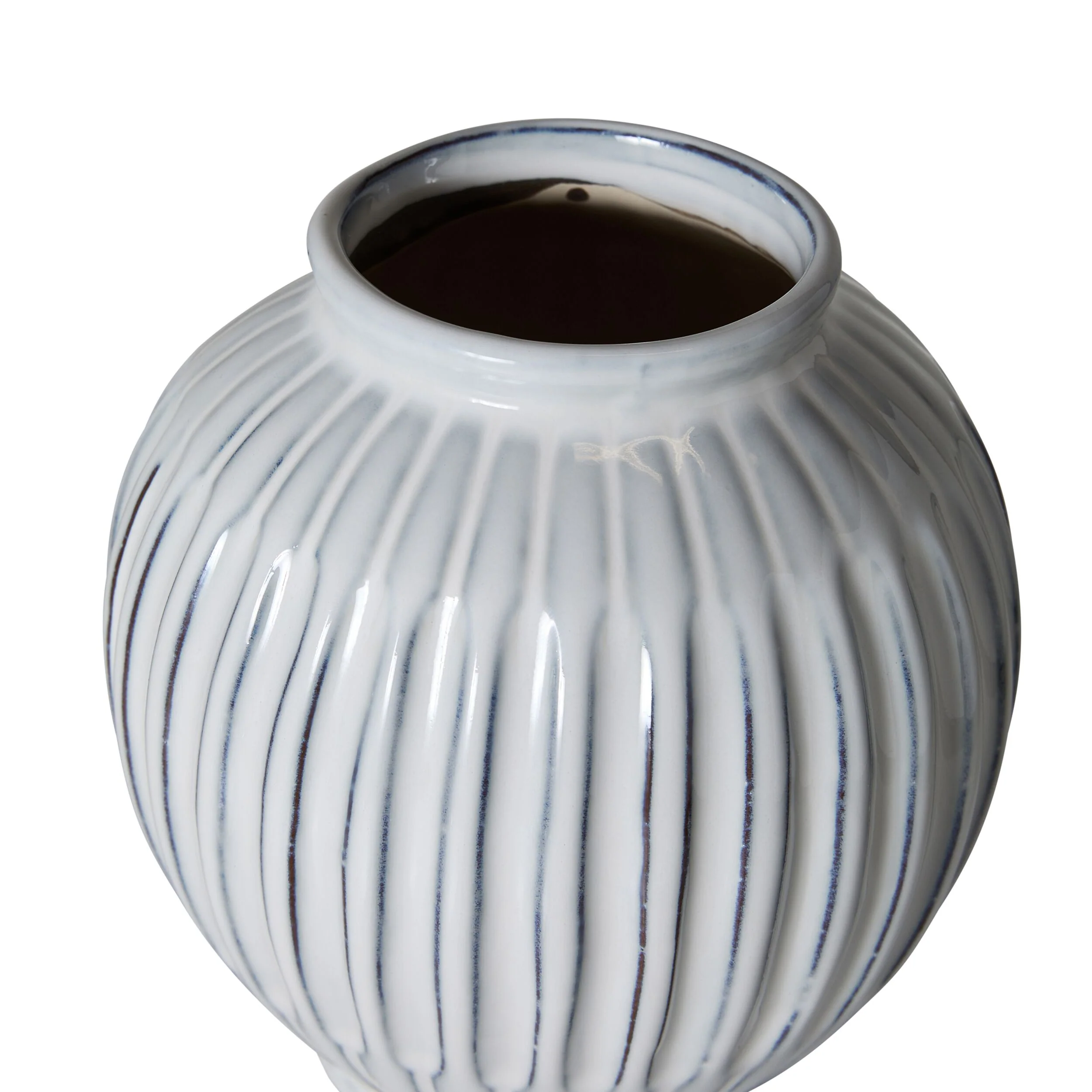 Salerno Ribbed Round Ceramic Vase - Image 2