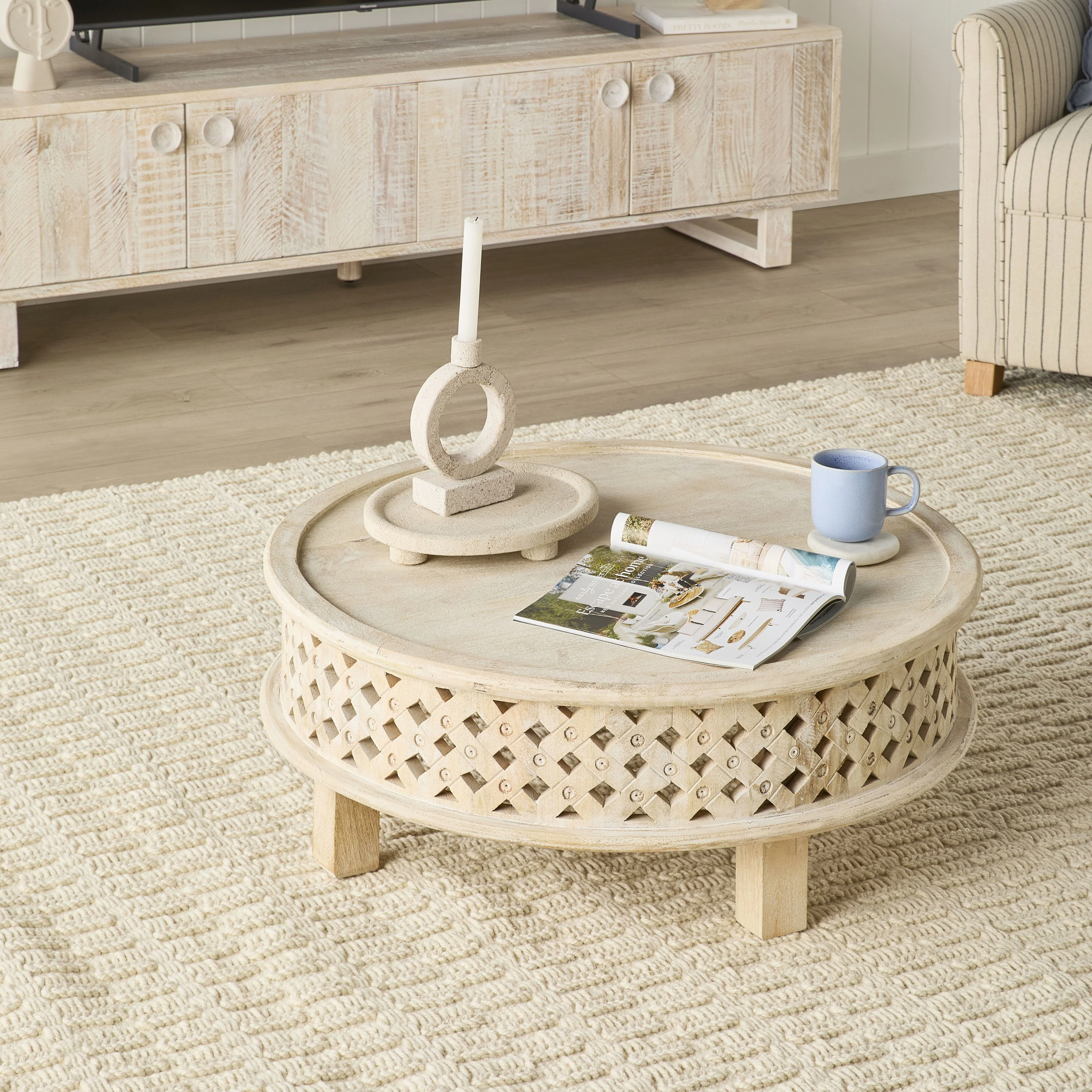 Salu Mango Wood Coffee Table - Image 7