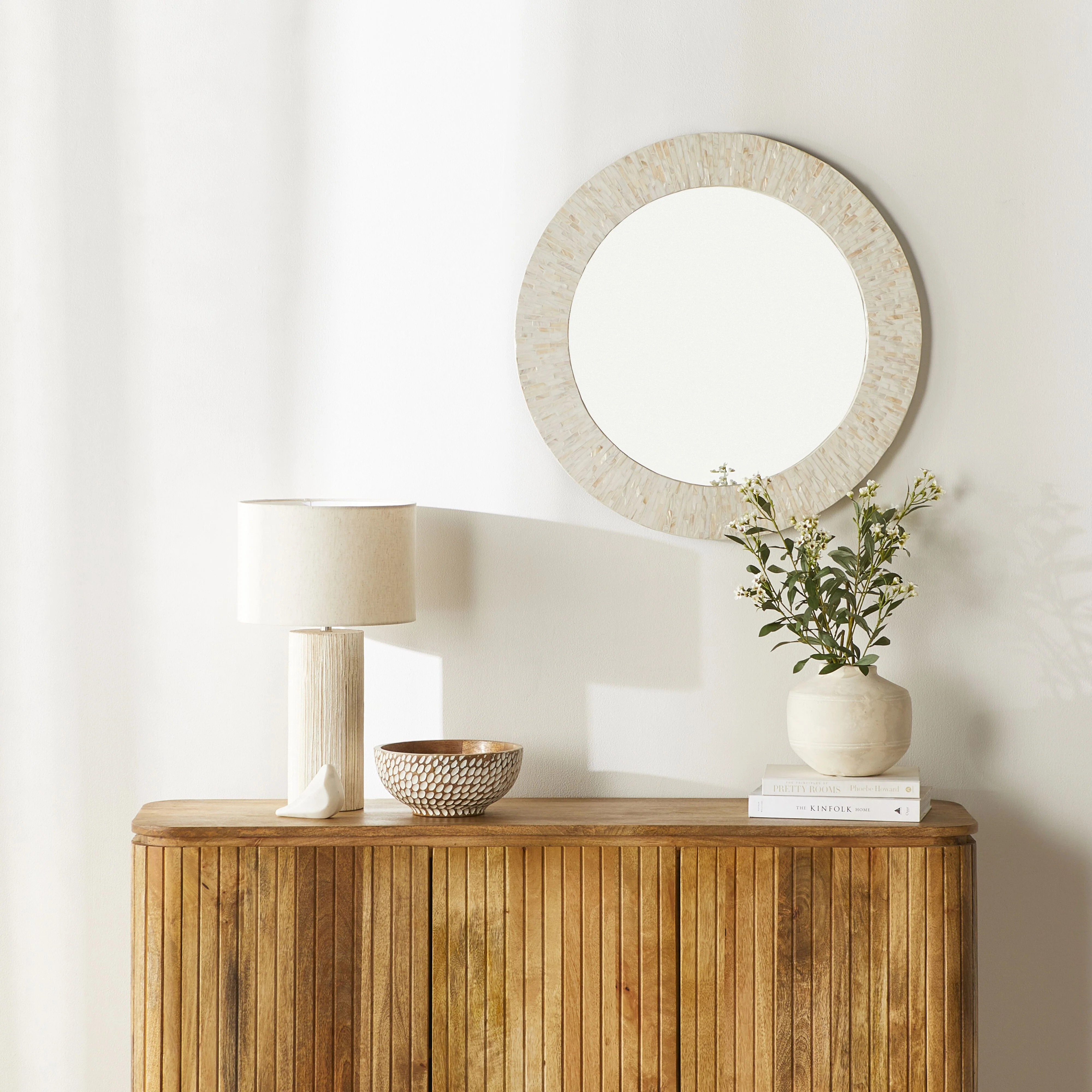 Samal Capiz Round Wall Mirror 70x70x3cm - Image 4