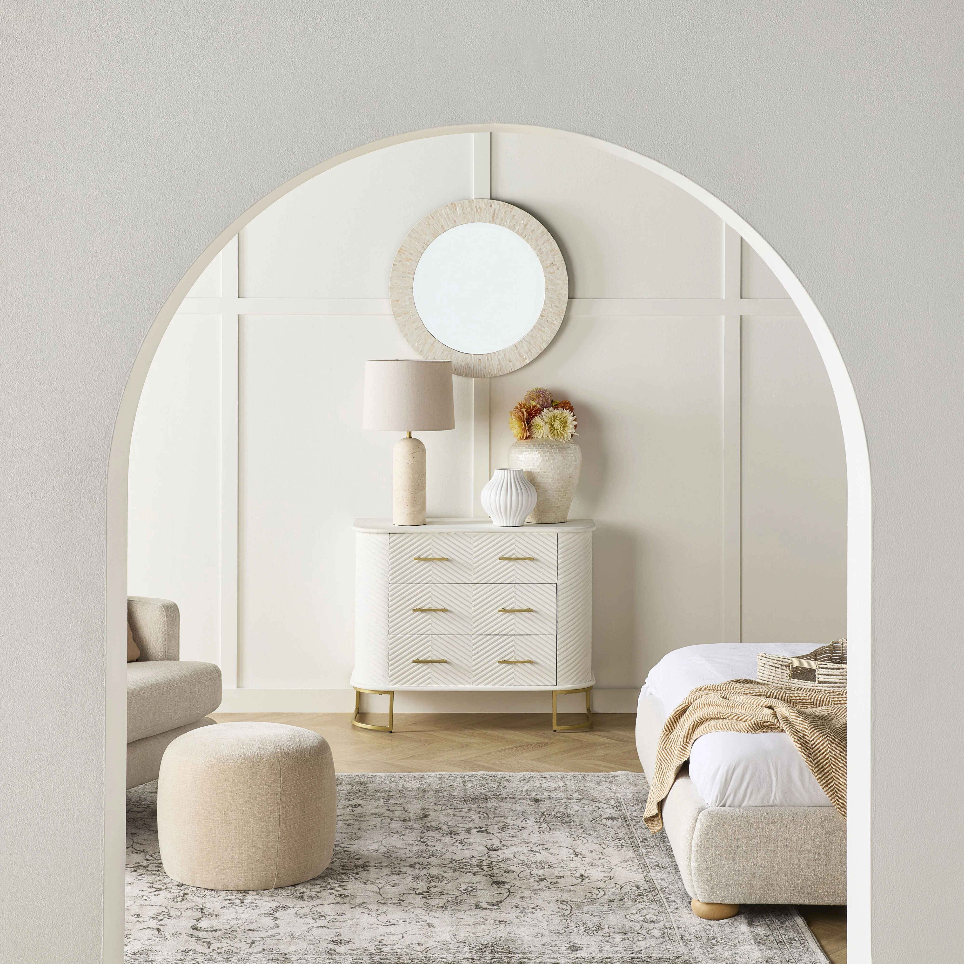Samal Capiz Round Wall Mirror 70x70x3cm - Image 6