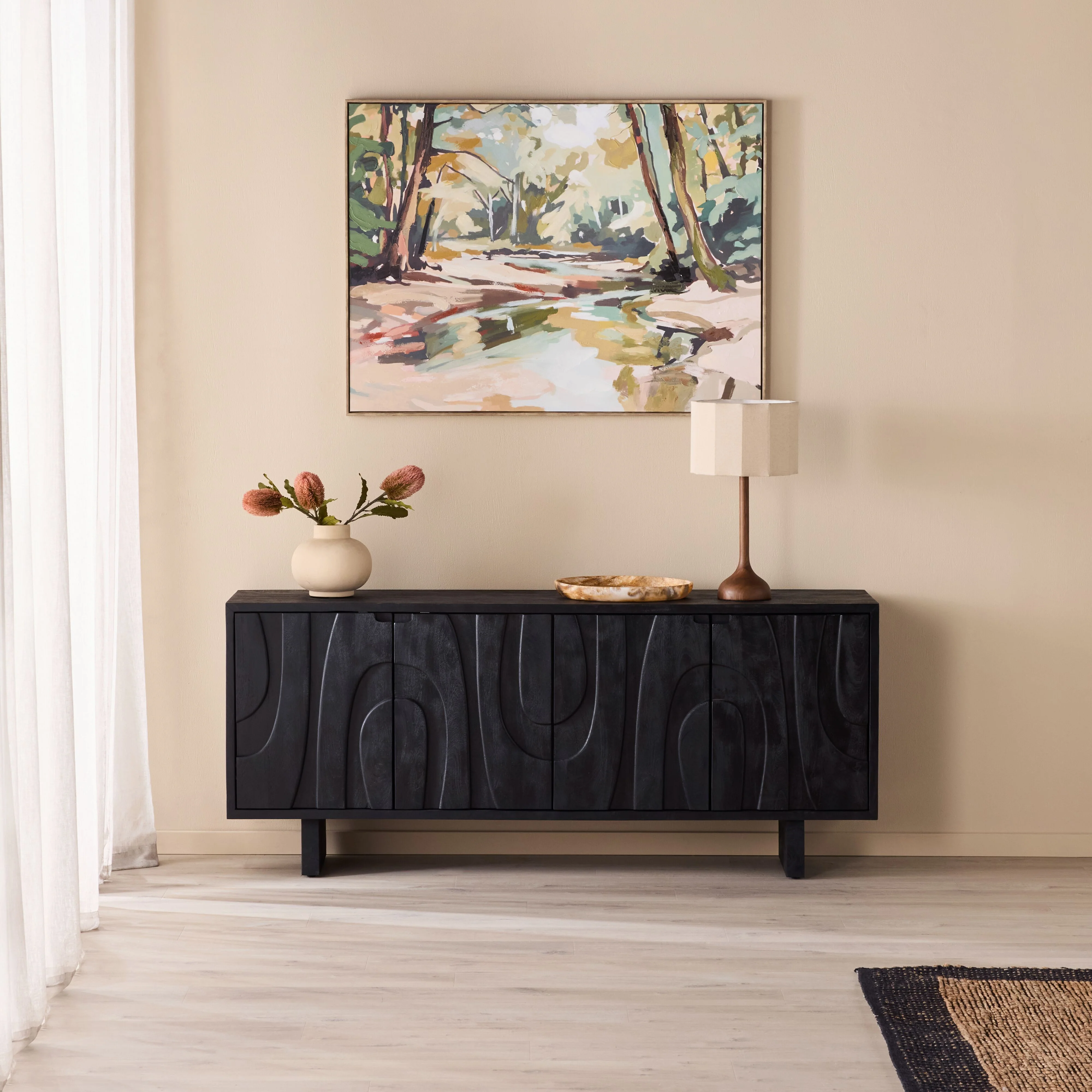 Sami 4 Door Sideboard Black - Image 8