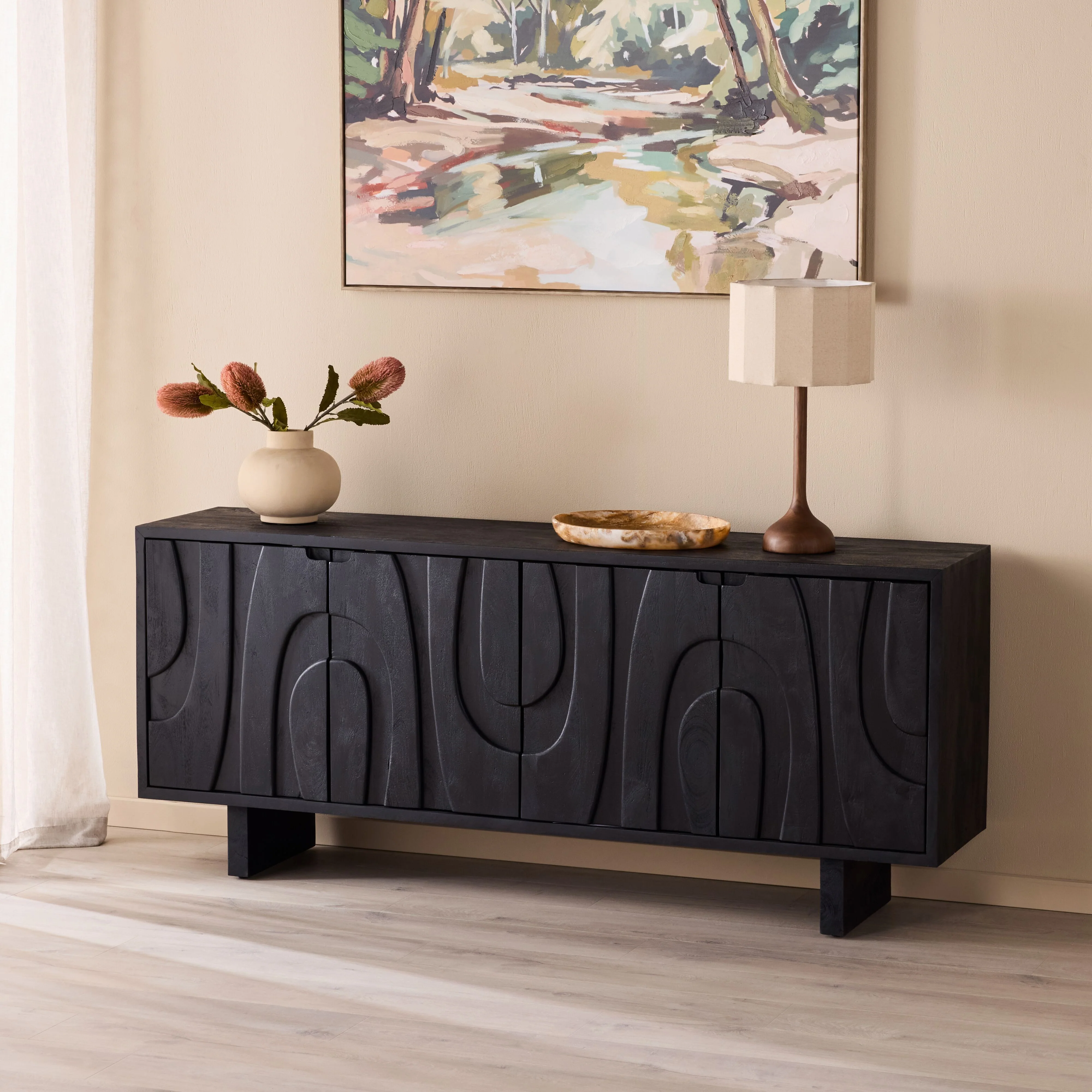 Sami 4 Door Sideboard Black - Image 9