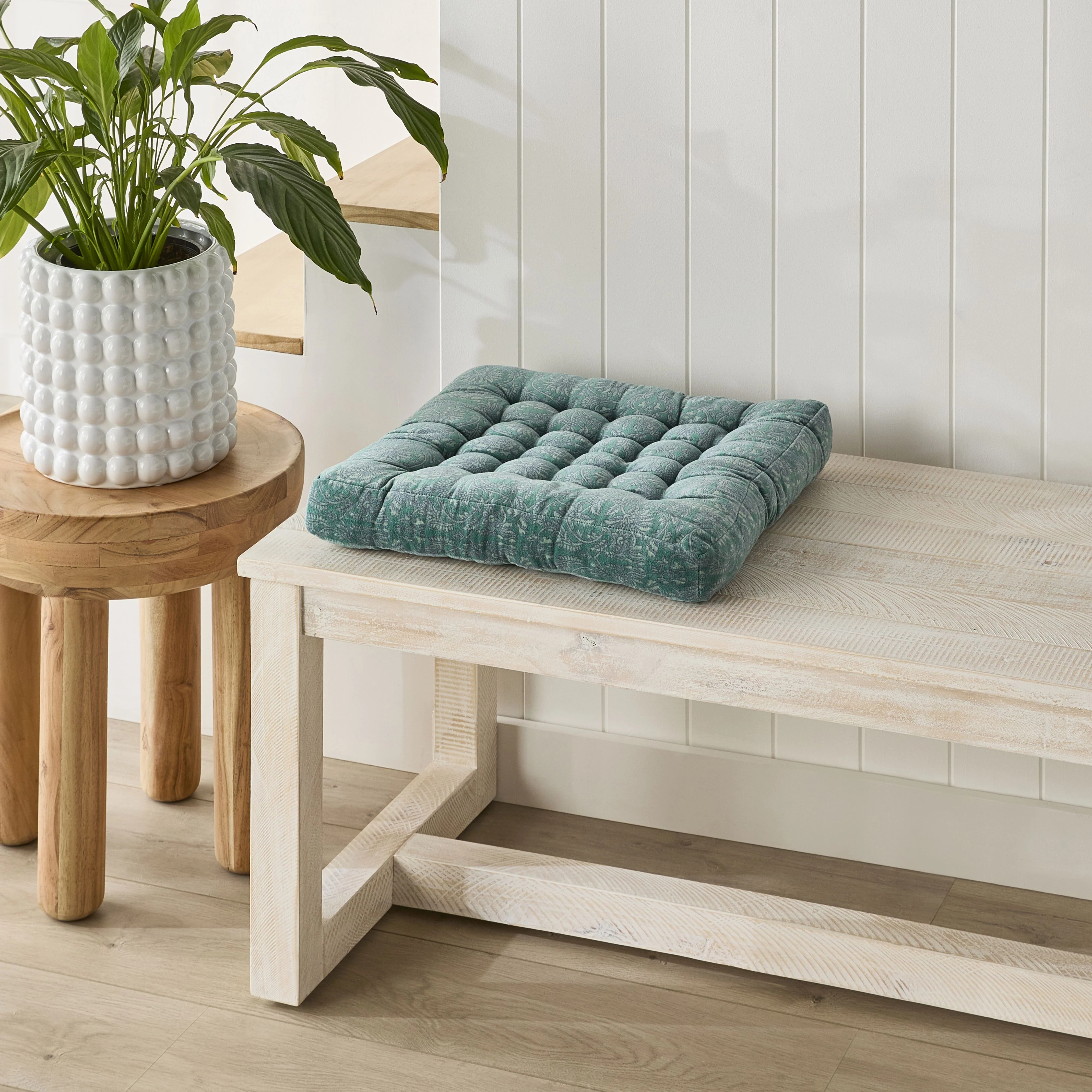 Samy Cotton Velvet Jade Woodblock Seat Cushion - Image 3