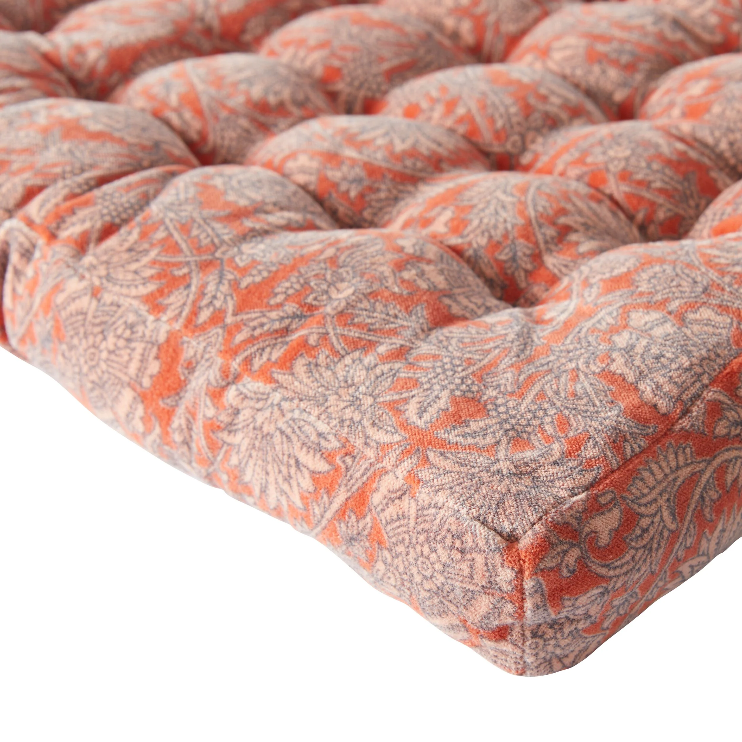 Samy Cotton Velvet Mandarin Floral Seat Cushion - Image 2