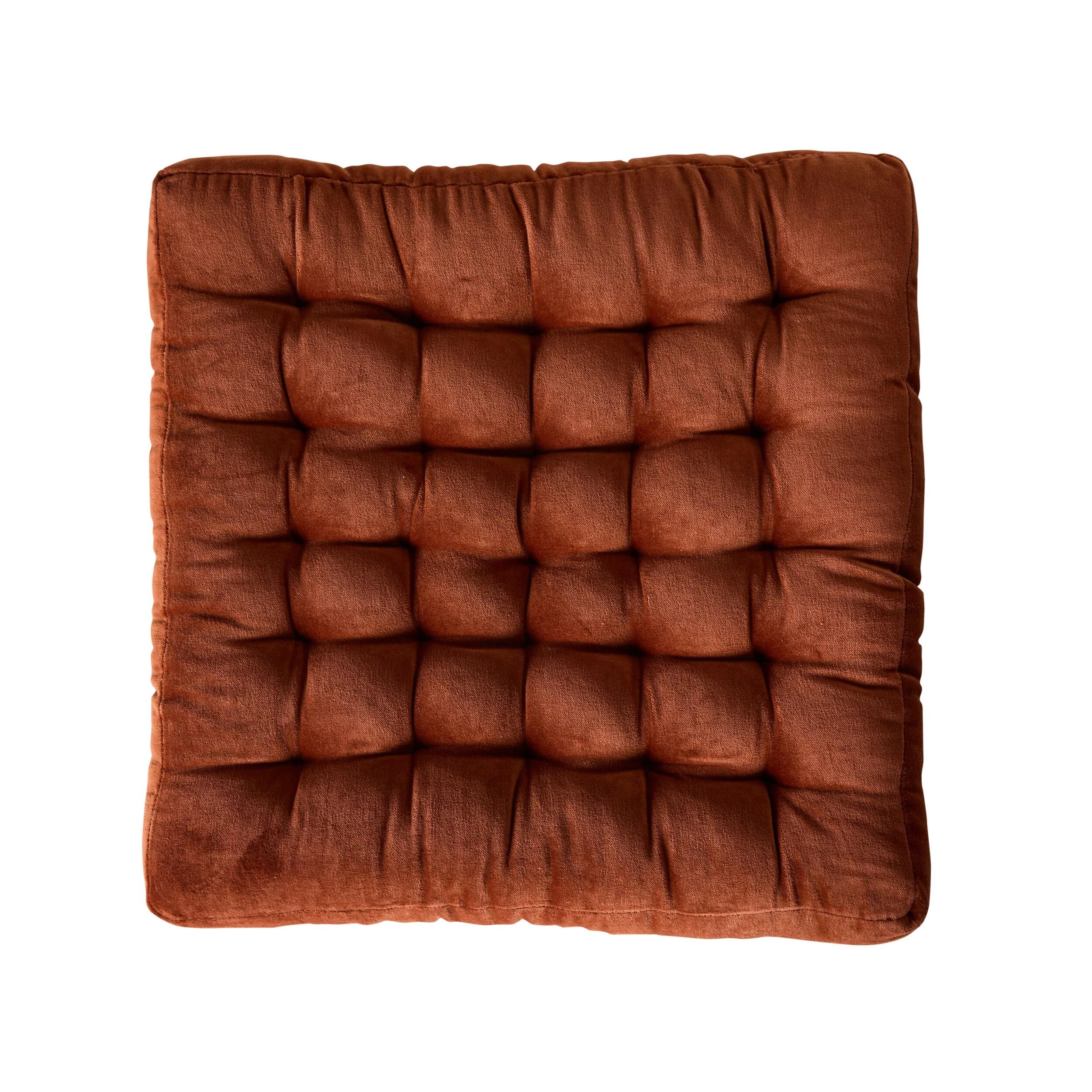 Samy Cotton Velvet Rust Seat Cushion