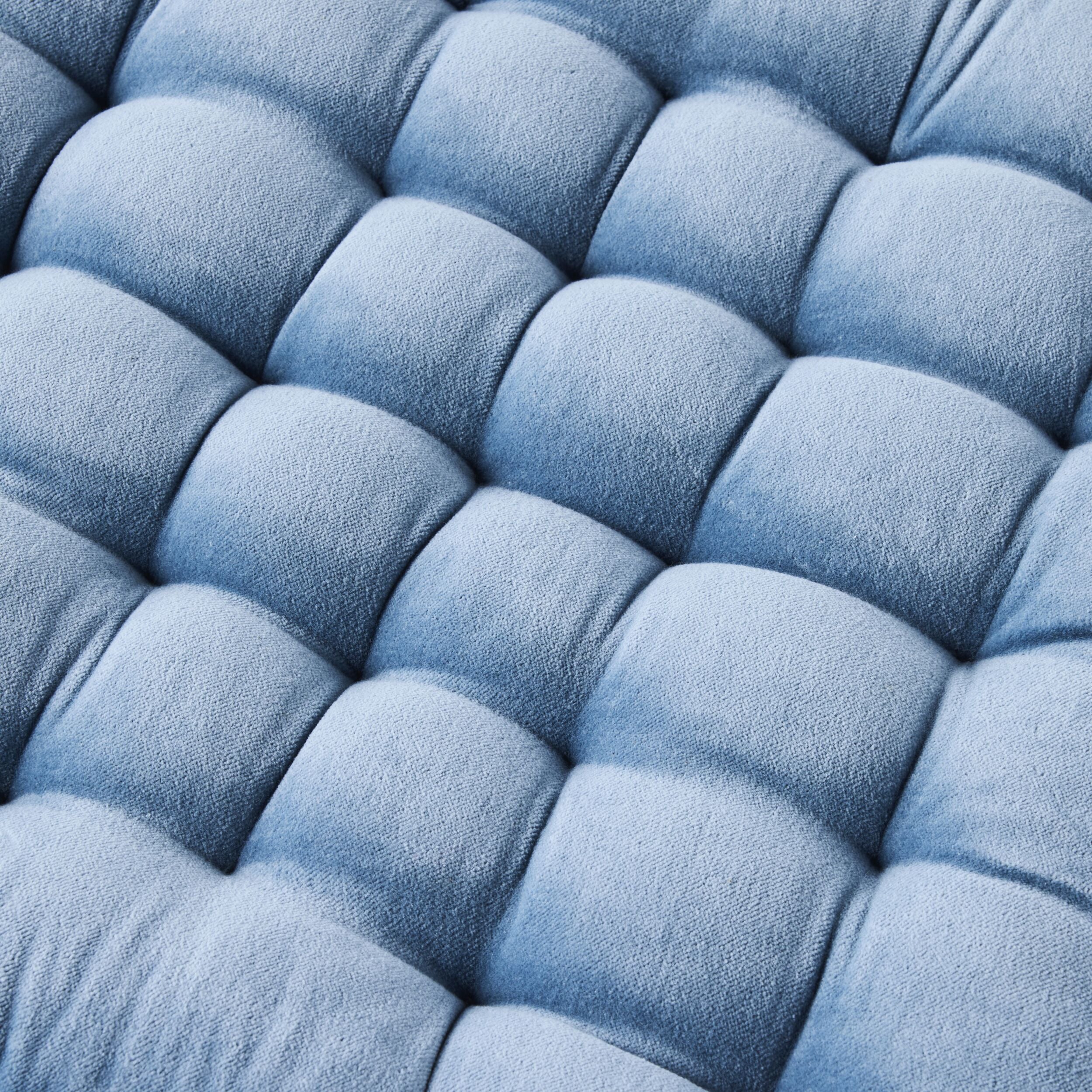 Samy Cotton Velvet Sky Blue Seat Cushion - Image 2