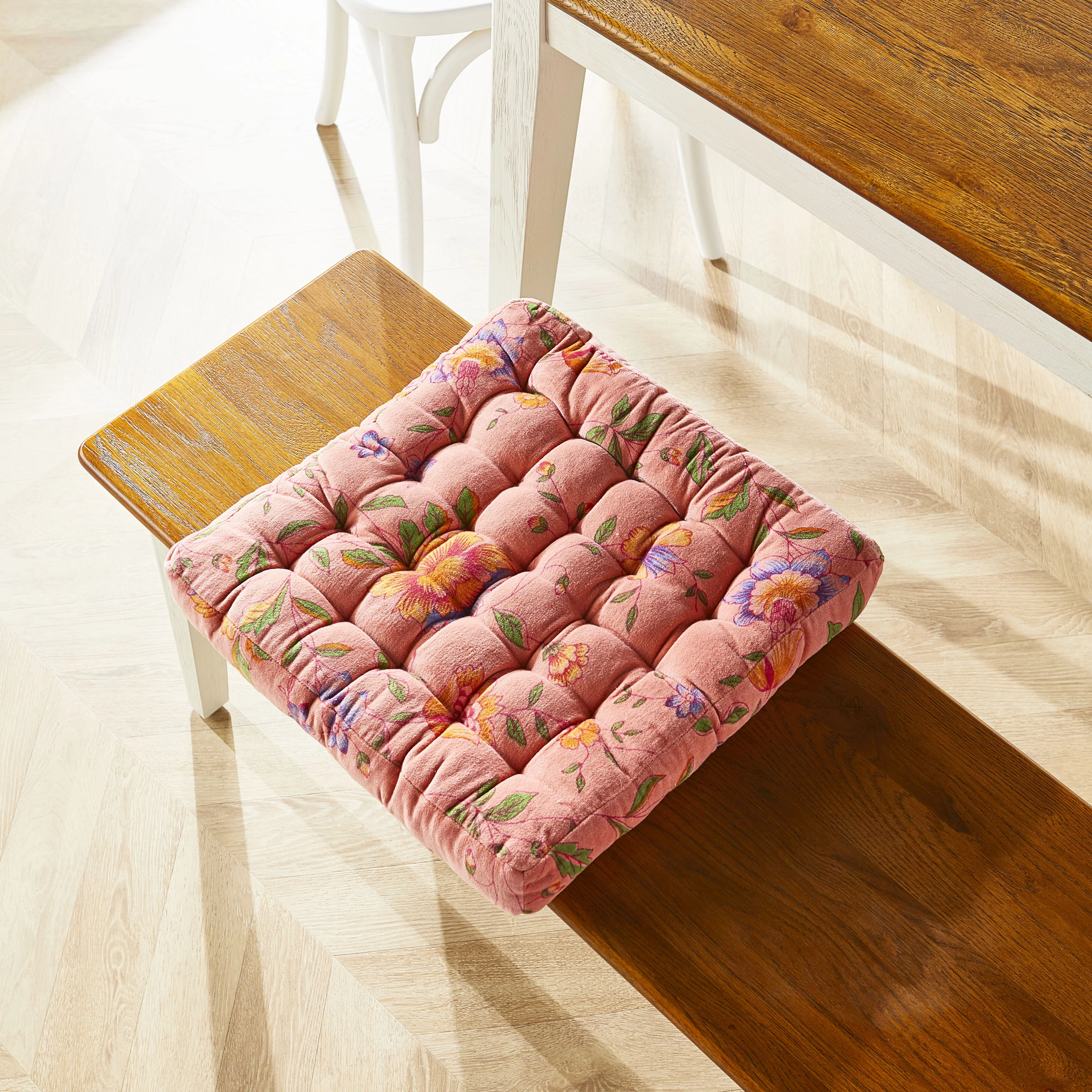 Samy Cotton Velvet Vintage Rose Seat Cushion - Image 3