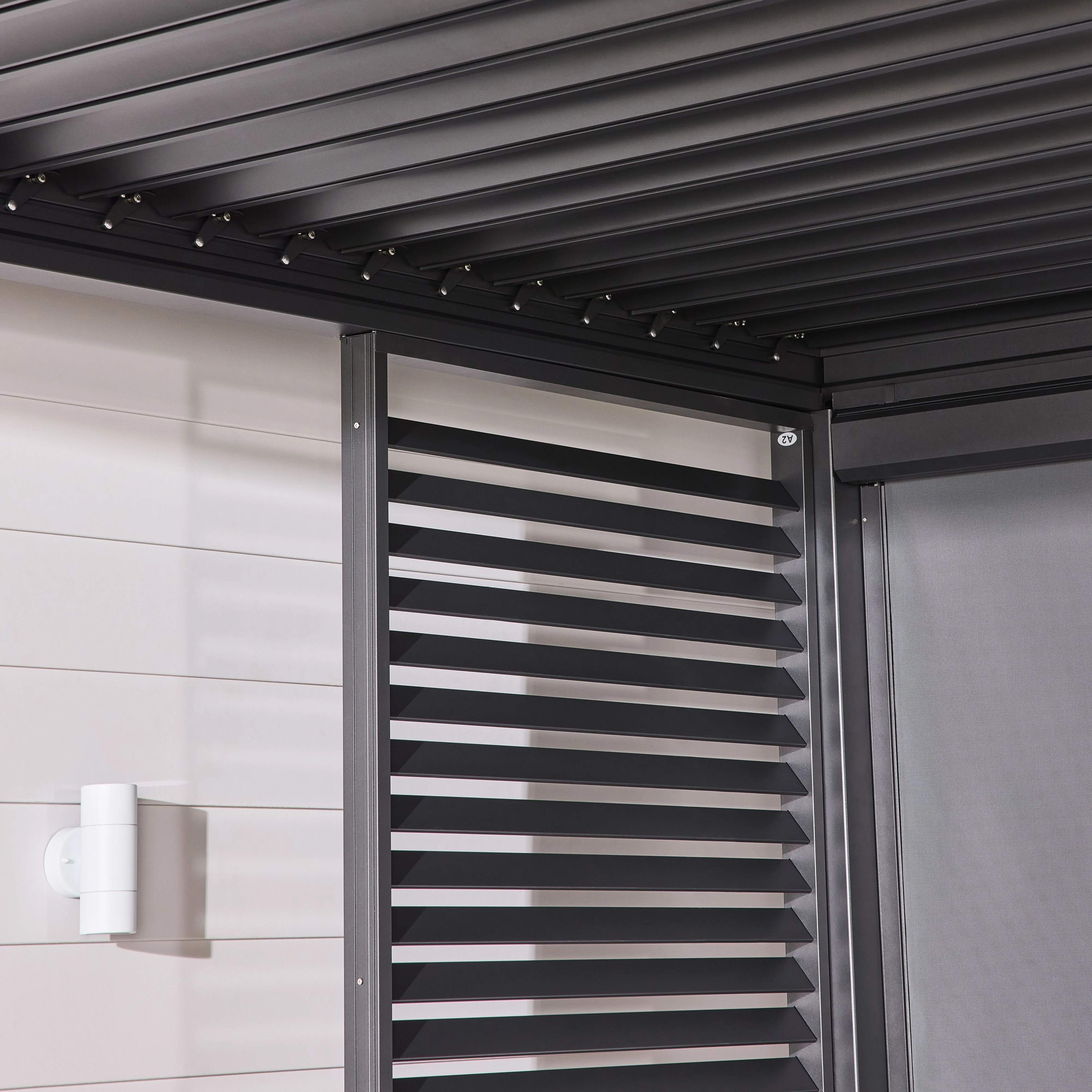 Sanctuary Louvered Aluminium Pergola Charcoal 3x4 - Image 12