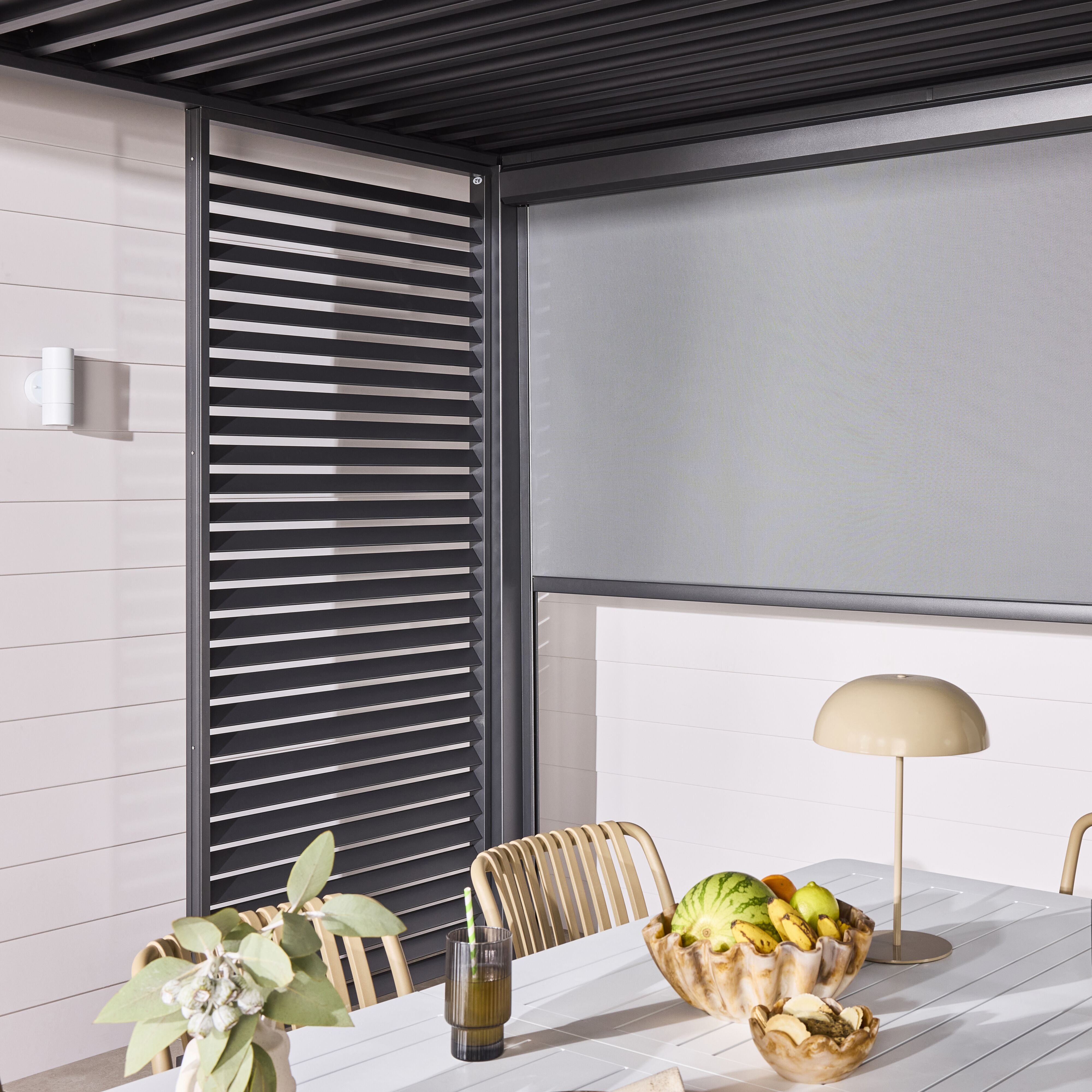 Sanctuary Louvered Aluminium Pergola Charcoal 3x4 - Image 8