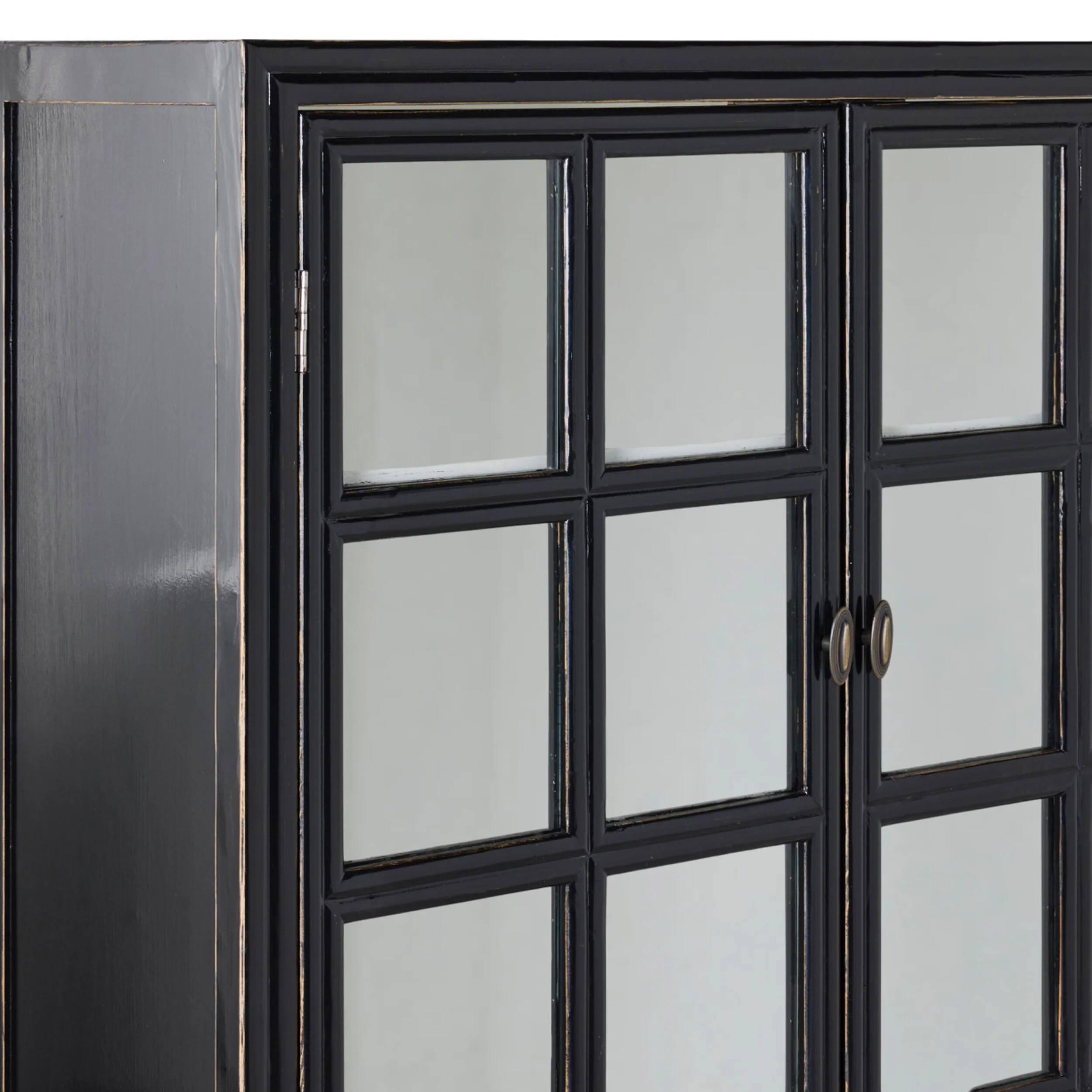 Sansha 2 Door & 2 Drawer Display Cabinet Black & White - Image 6