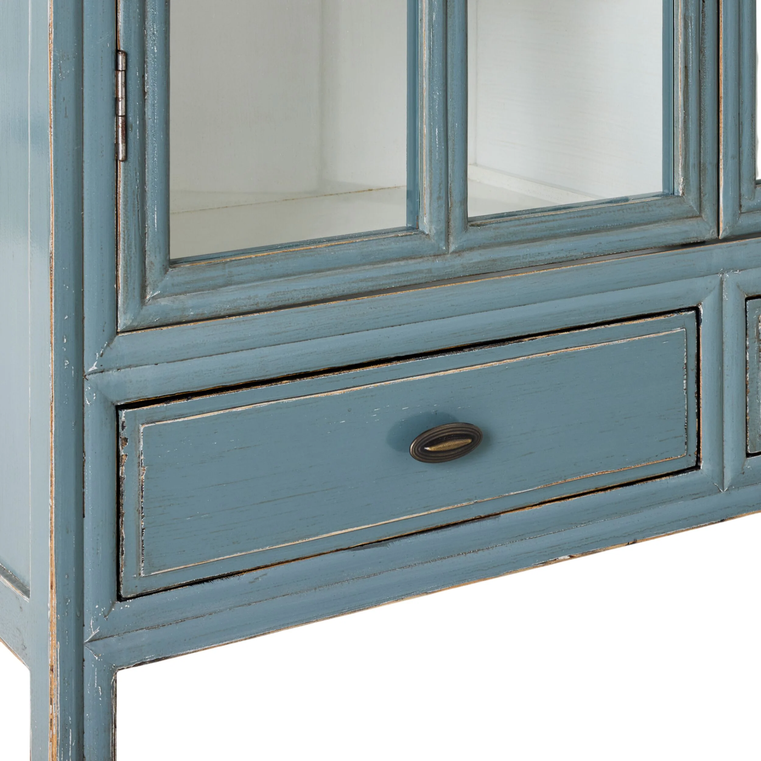 Sansha 2 Door & 2 Drawer Display Cabinet Dove Grey & White - Image 5