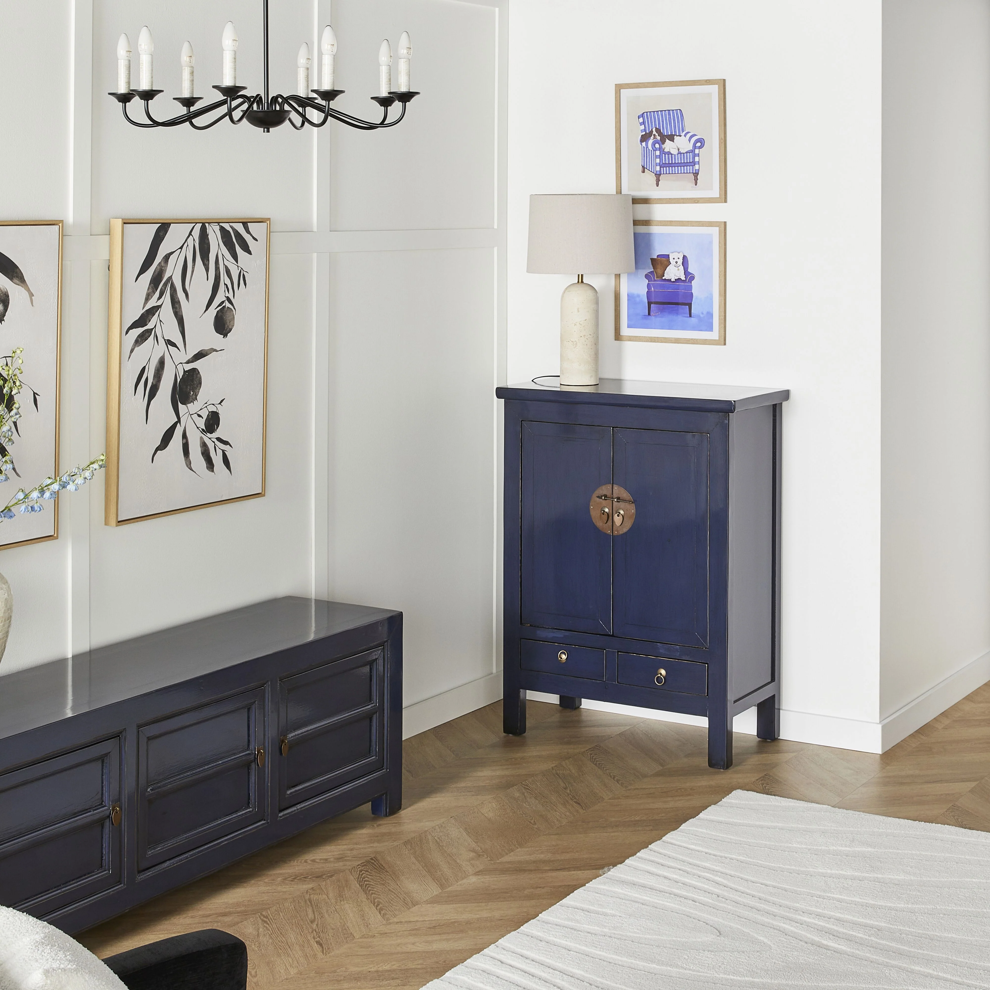 Sansha 2 Door & 2 Drawer Sideboard Ink blue - Image 8