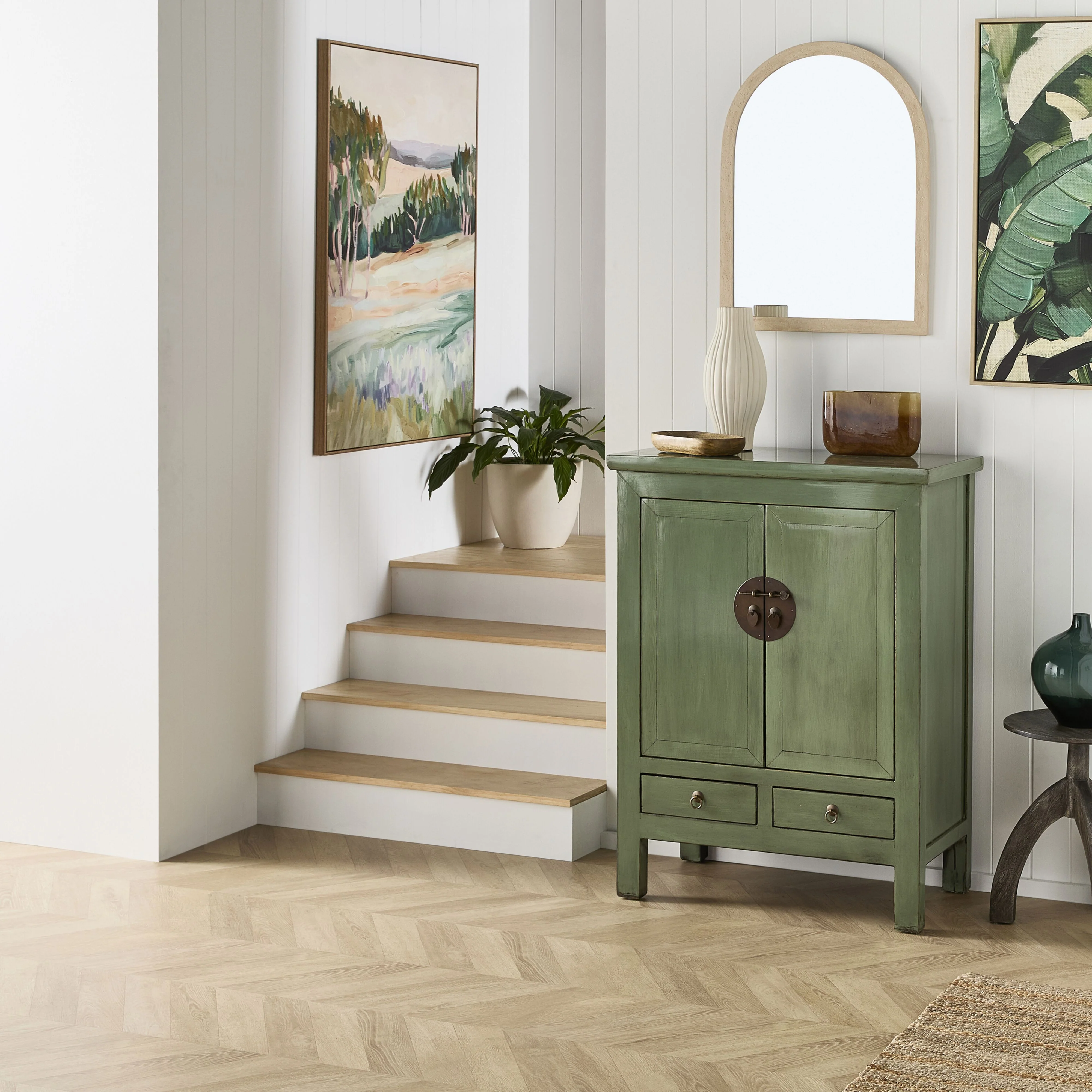 Sansha 2 Door & 2 Drawer Sideboard Sage Green - Image 10
