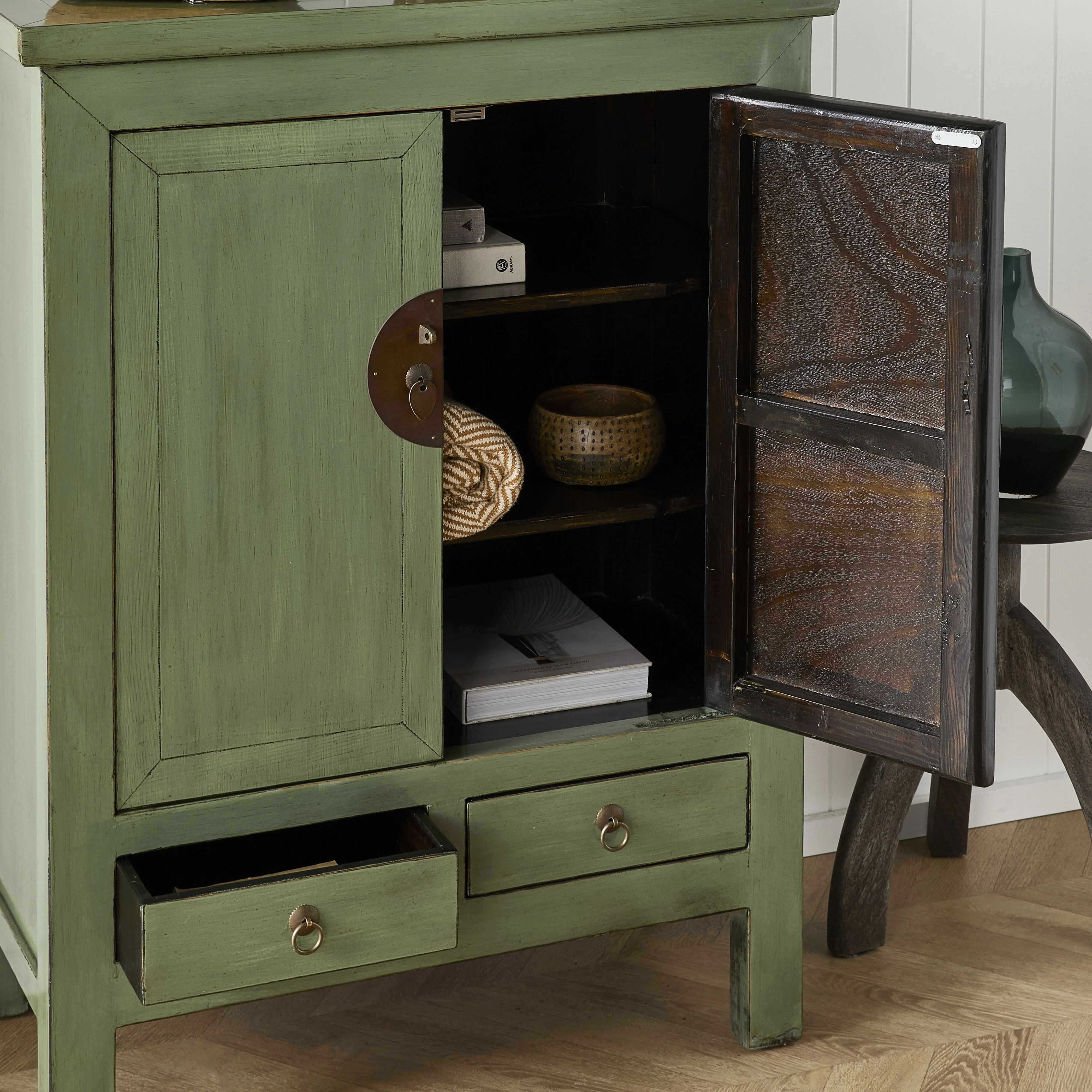 Sansha 2 Door & 2 Drawer Sideboard Sage Green - Image 12