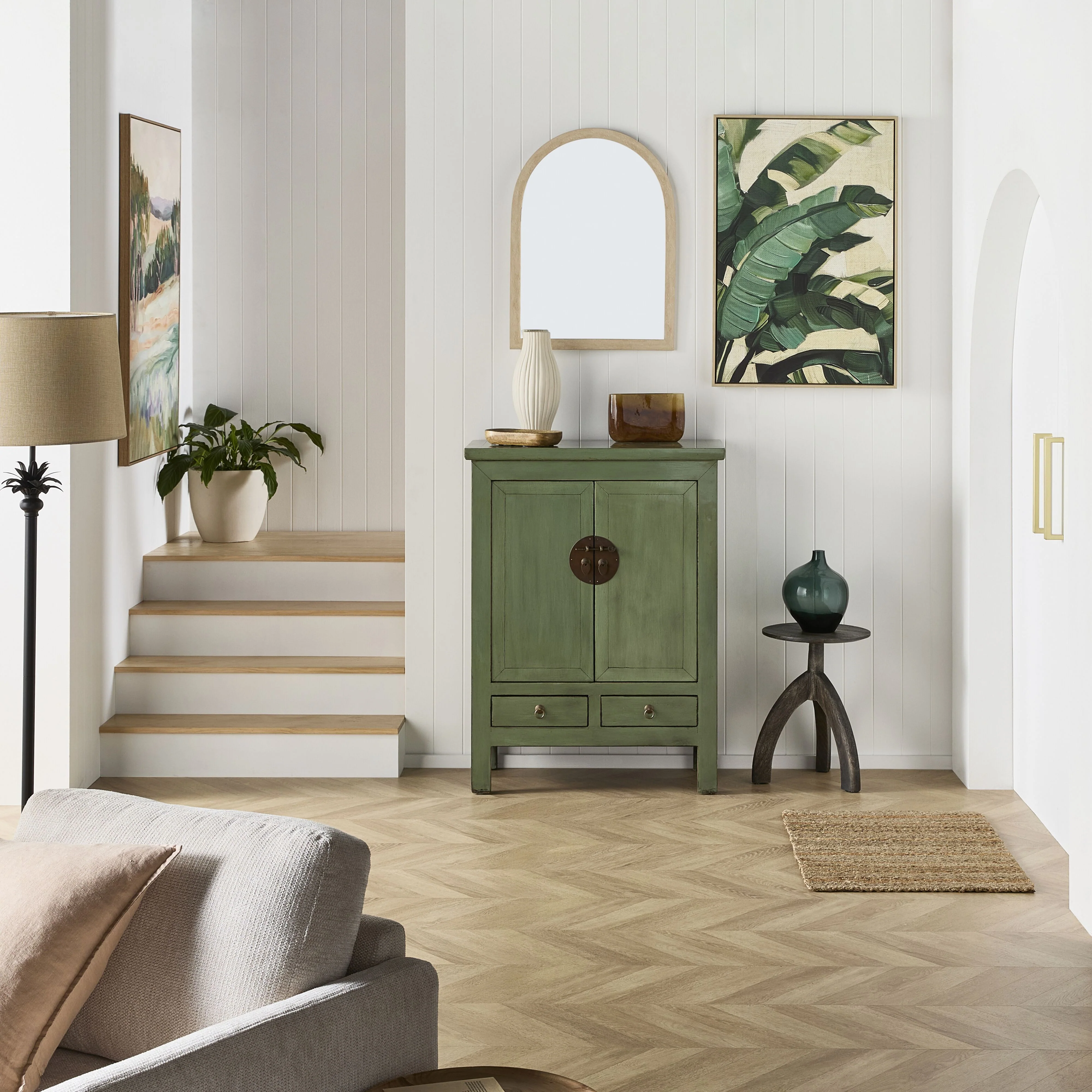 Sansha 2 Door & 2 Drawer Sideboard Sage Green - Image 8