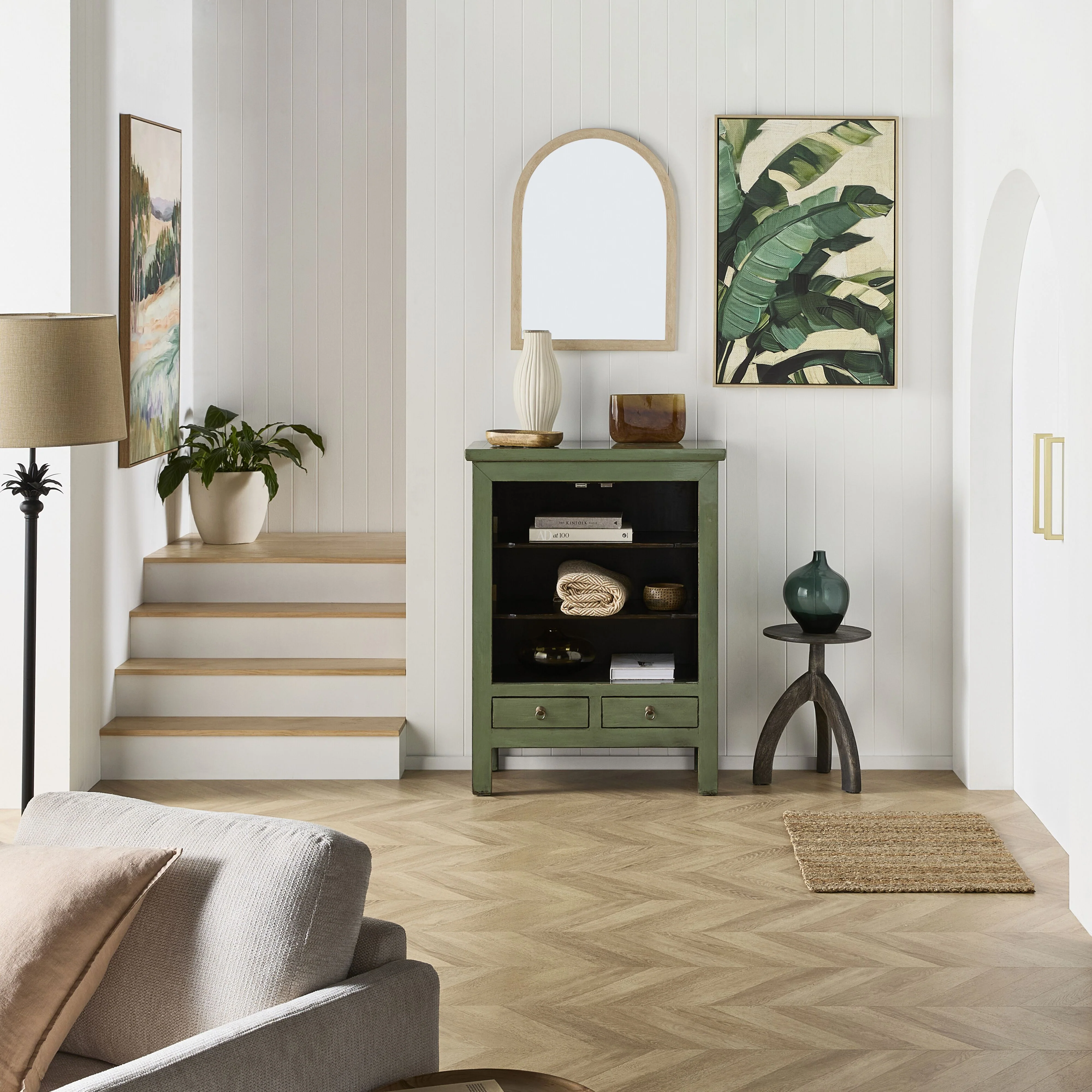 Sansha 2 Door & 2 Drawer Sideboard Sage Green - Image 9