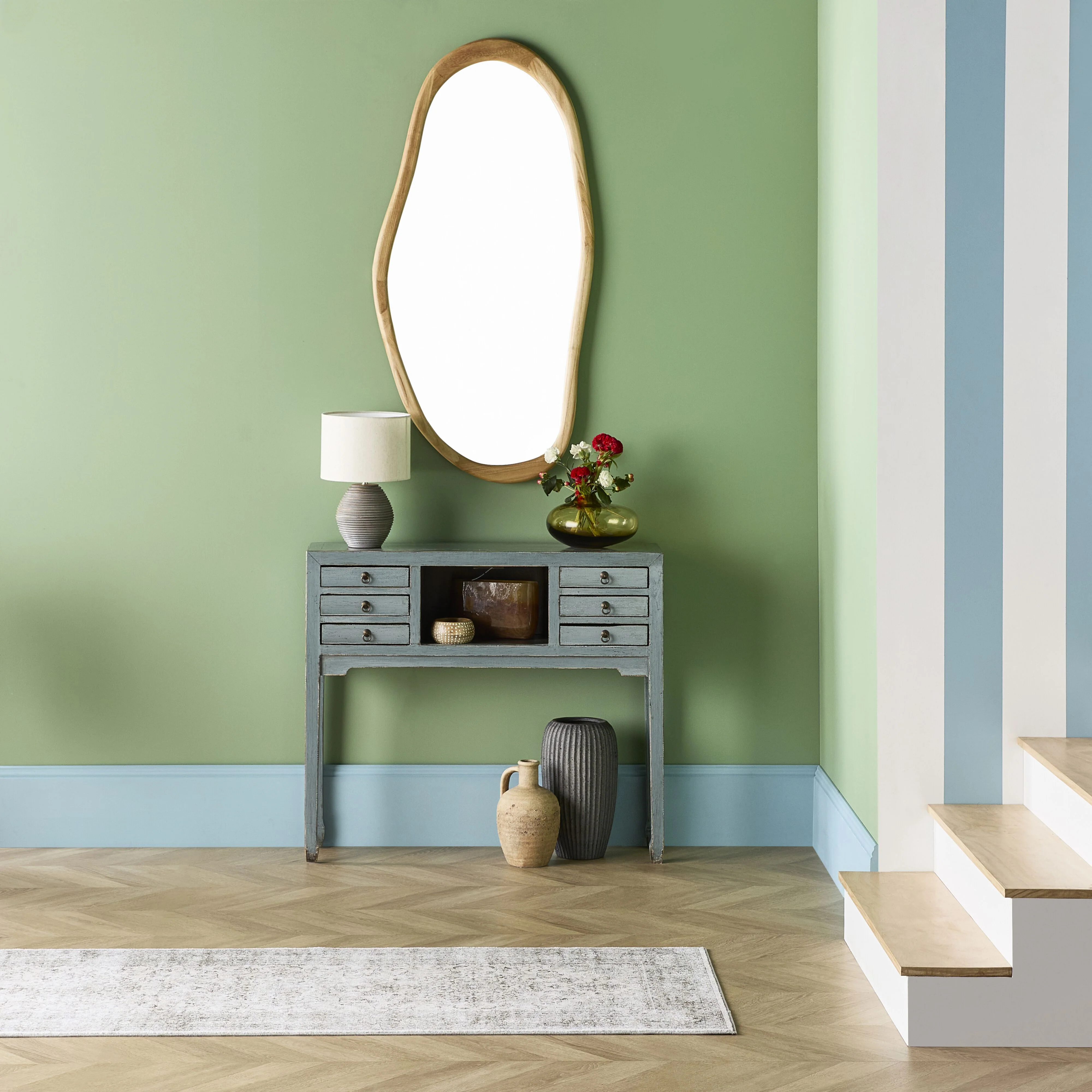 Sansha 2 Door & 6 Drawer Console Table Dove Grey - Image 12