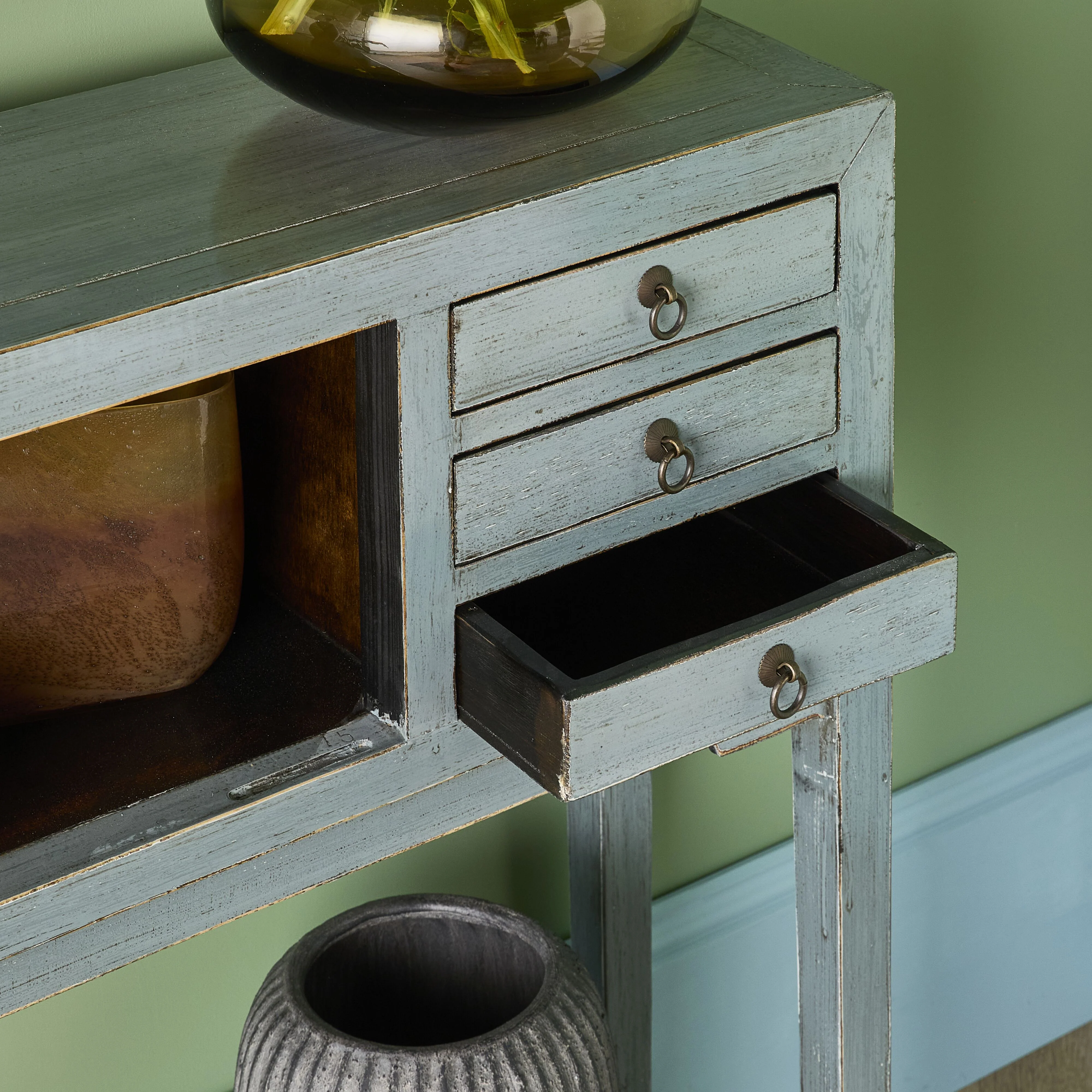 Sansha 2 Door & 6 Drawer Console Table Dove Grey - Image 15