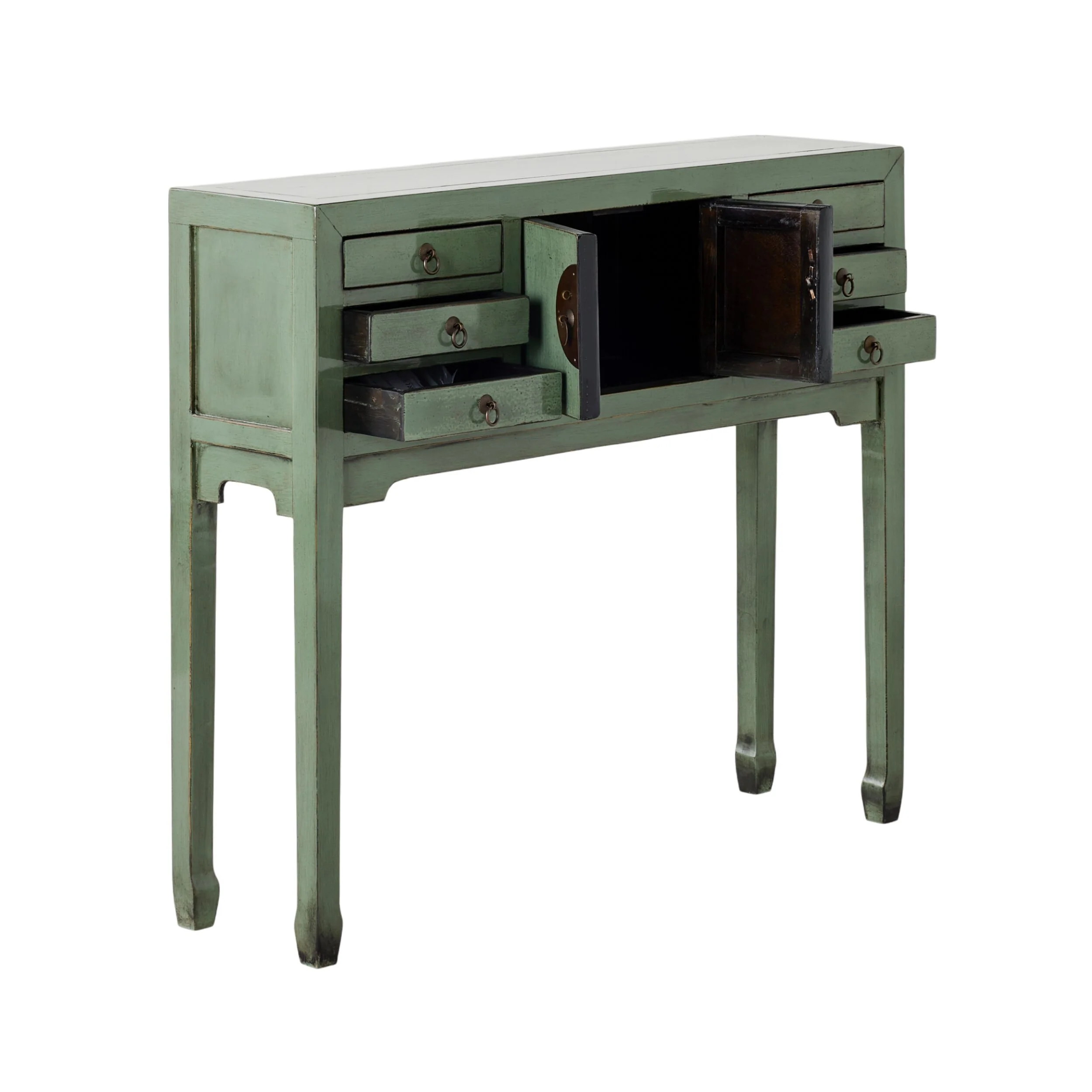 Sansha 2 Door & 6 Drawer Console Table Sage Green - Image 3