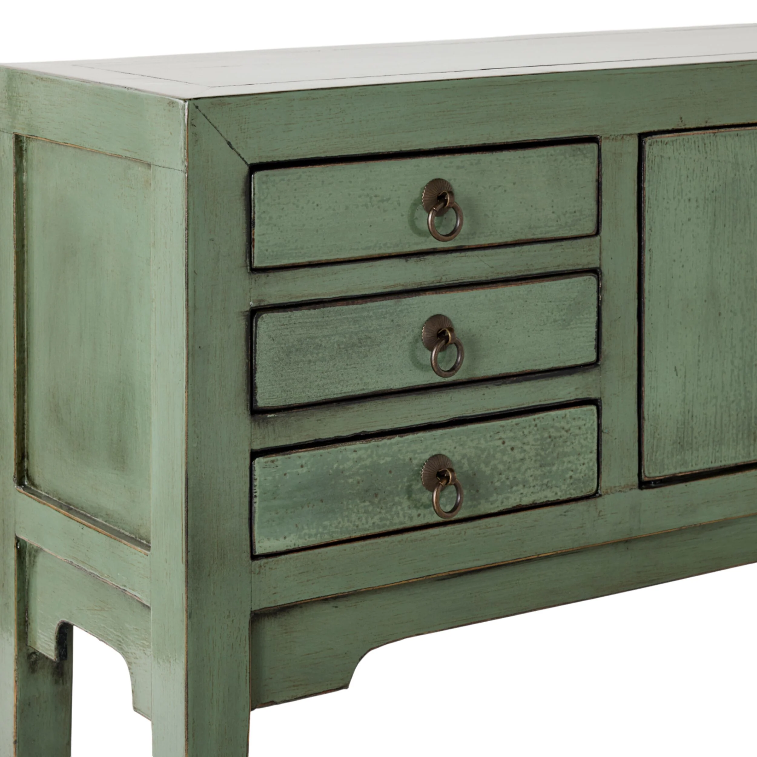 Sansha 2 Door & 6 Drawer Console Table Sage Green - Image 5