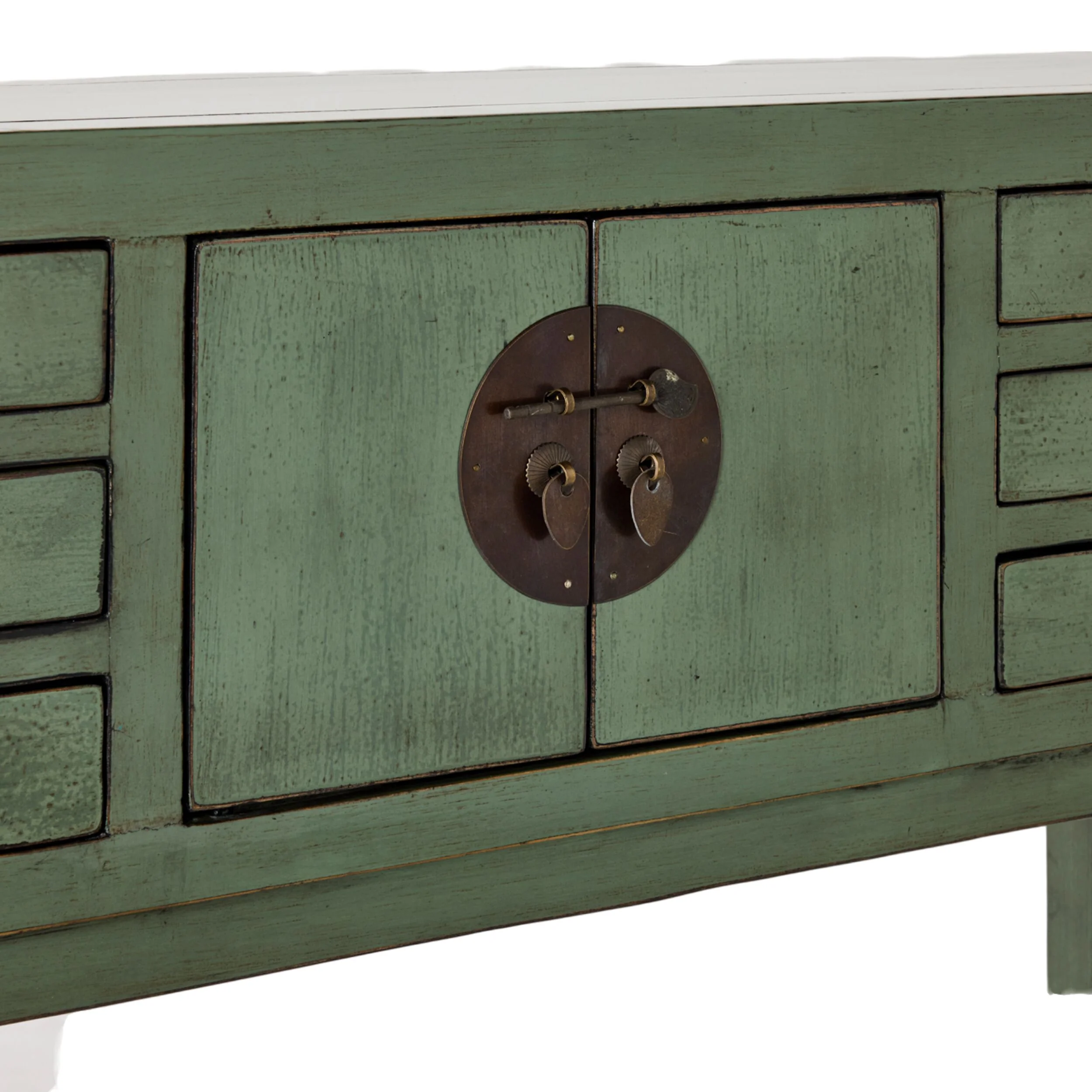 Sansha 2 Door & 6 Drawer Console Table Sage Green - Image 6
