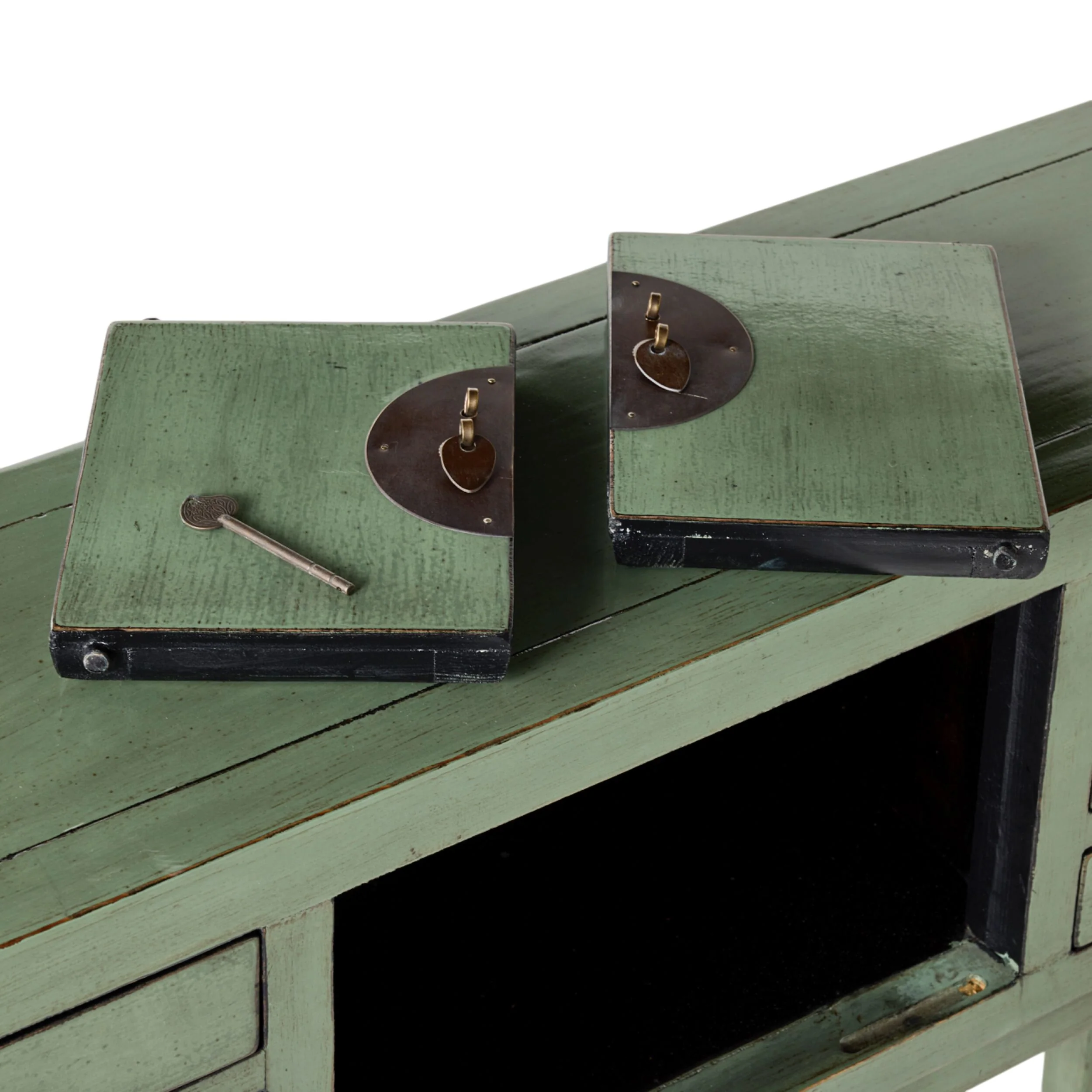 Sansha 2 Door & 6 Drawer Console Table Sage Green - Image 9