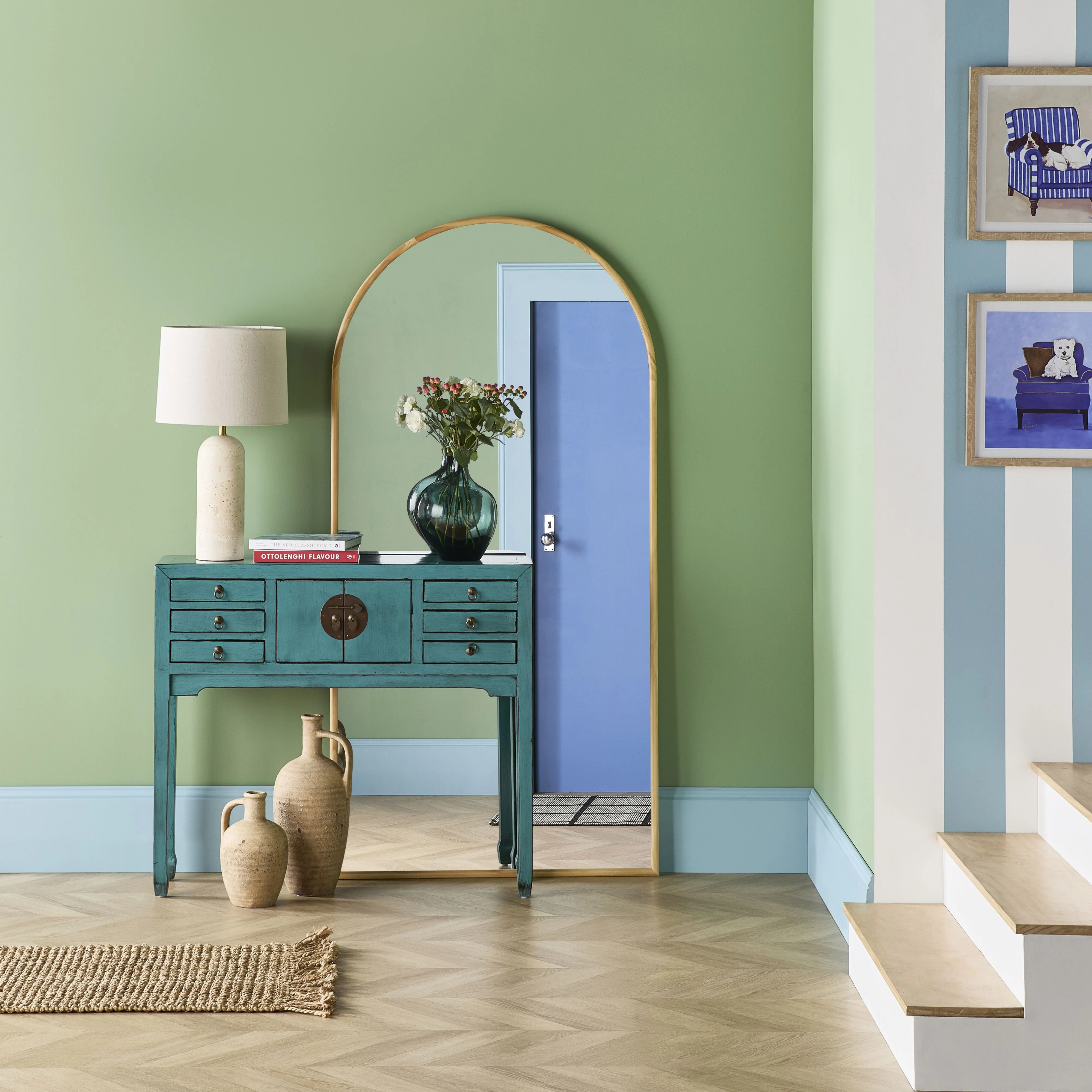 Sansha 2 Door & 6 Drawer Console Table Turquoise - Image 10