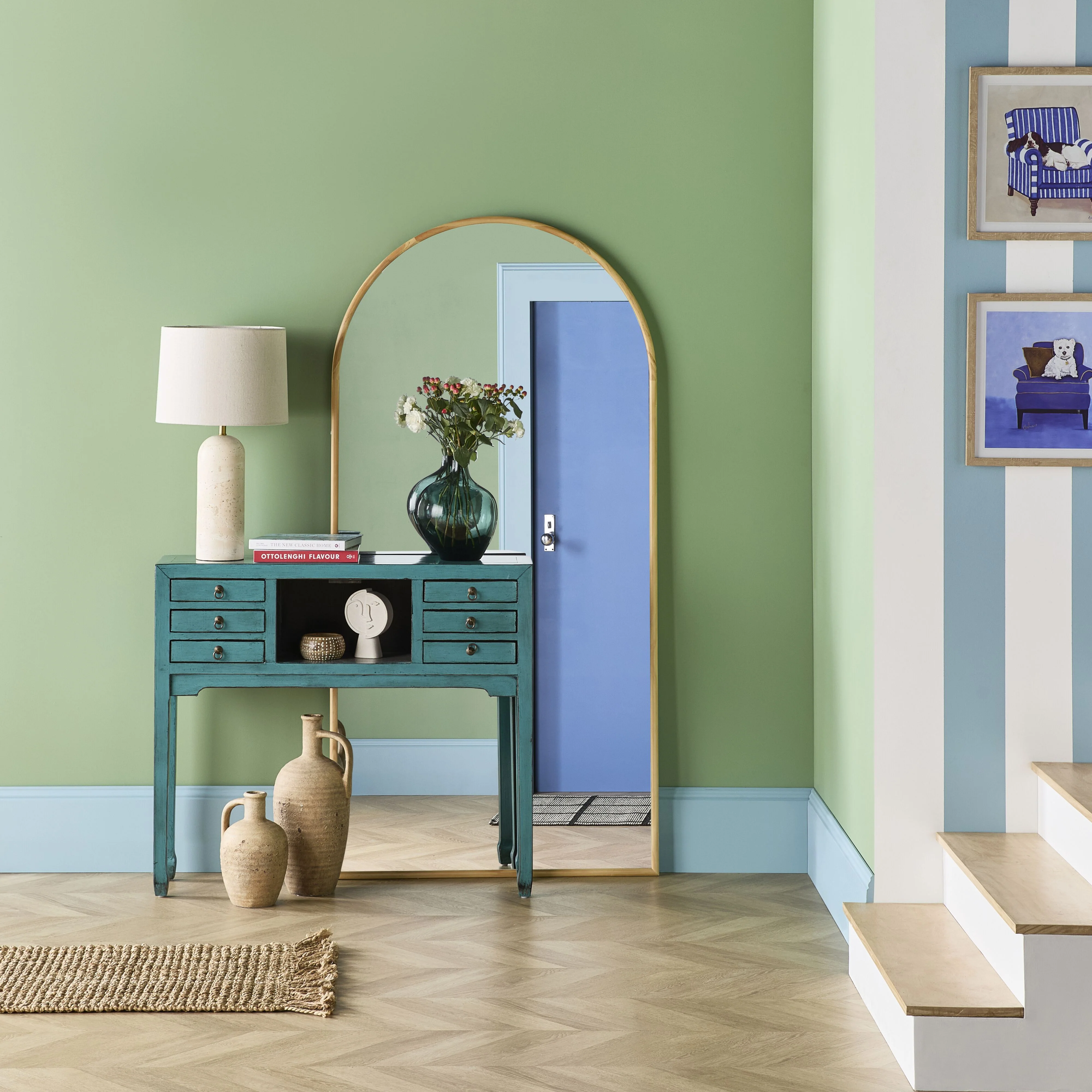 Sansha 2 Door & 6 Drawer Console Table Turquoise - Image 11