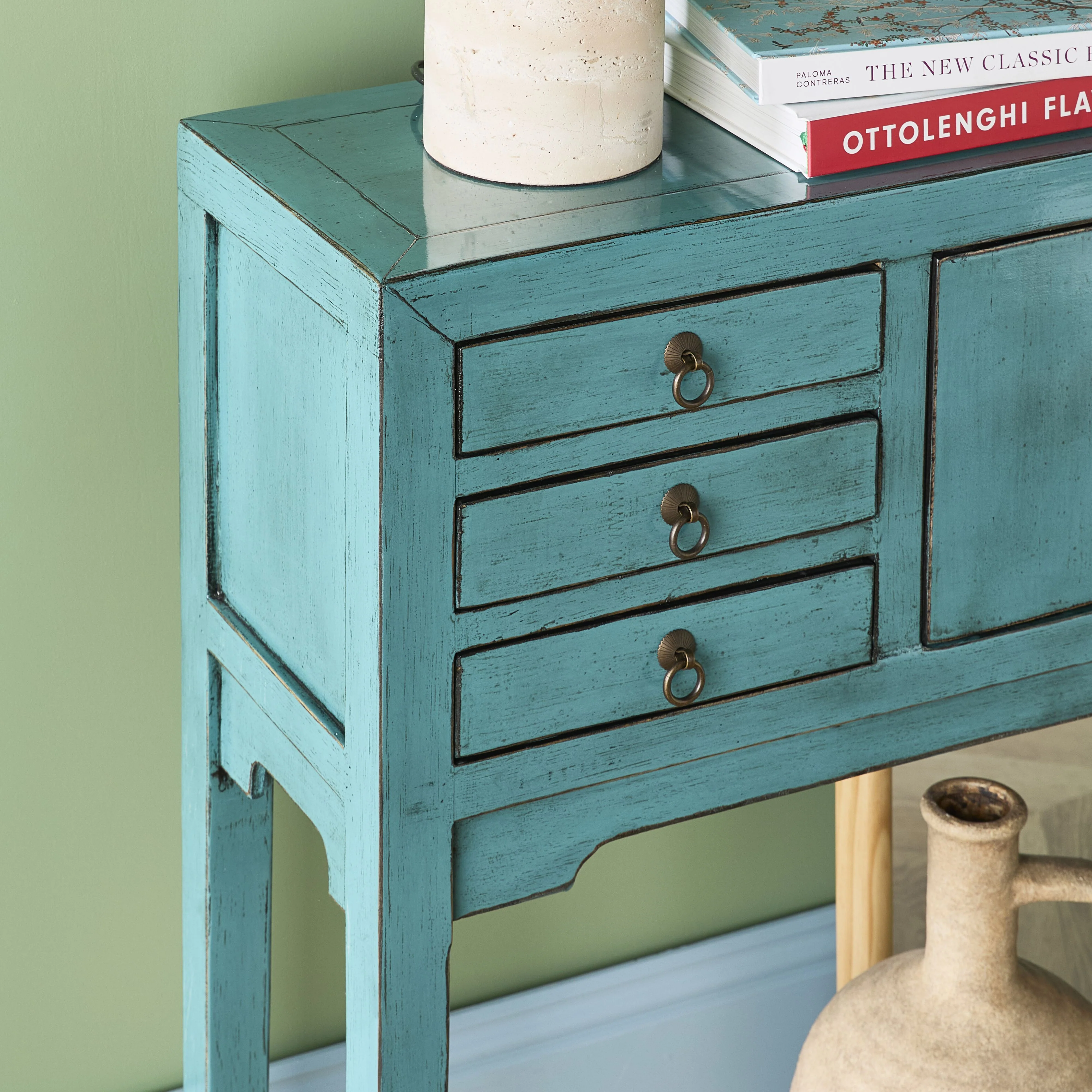 Sansha 2 Door & 6 Drawer Console Table Turquoise - Image 13
