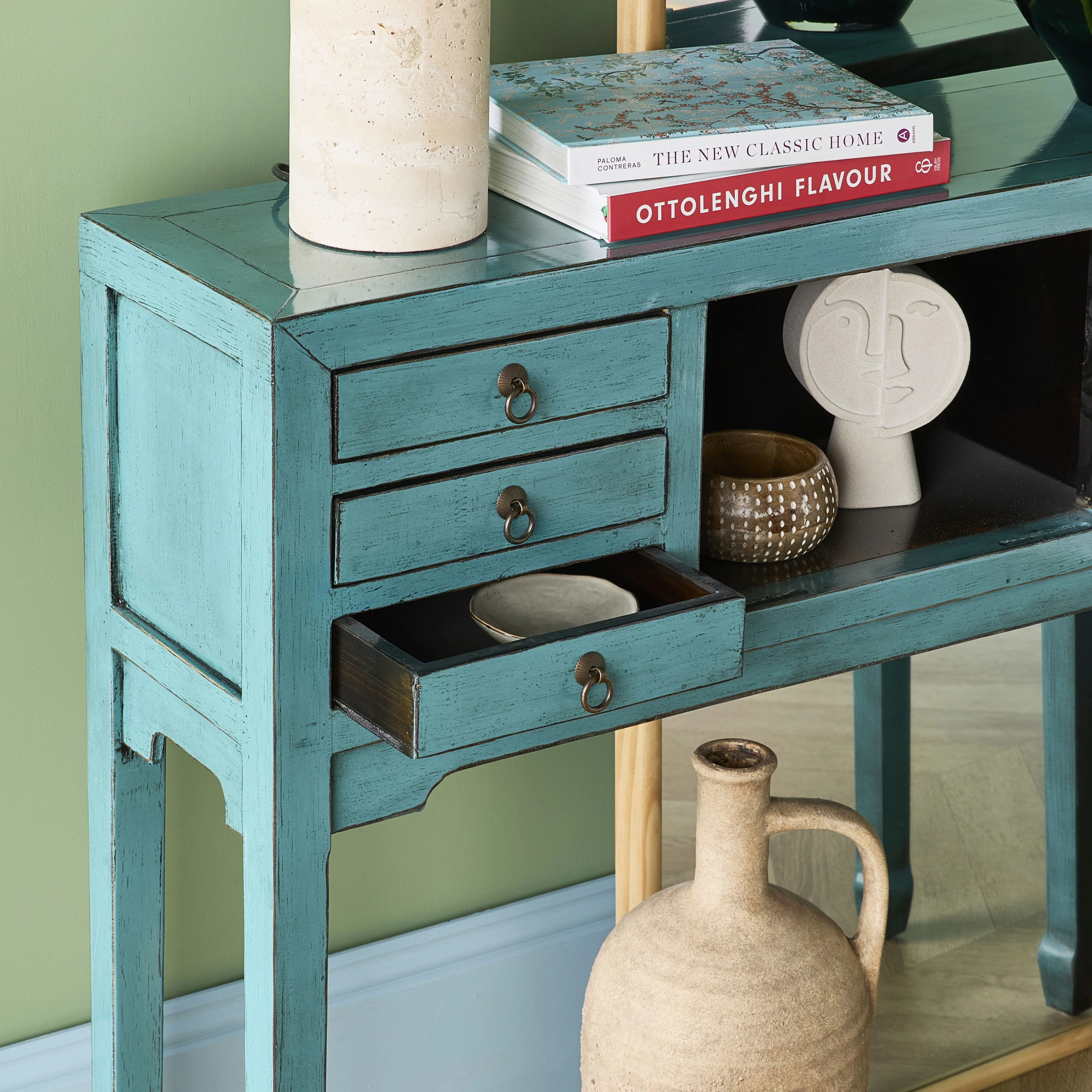 Sansha 2 Door & 6 Drawer Console Table Turquoise - Image 14