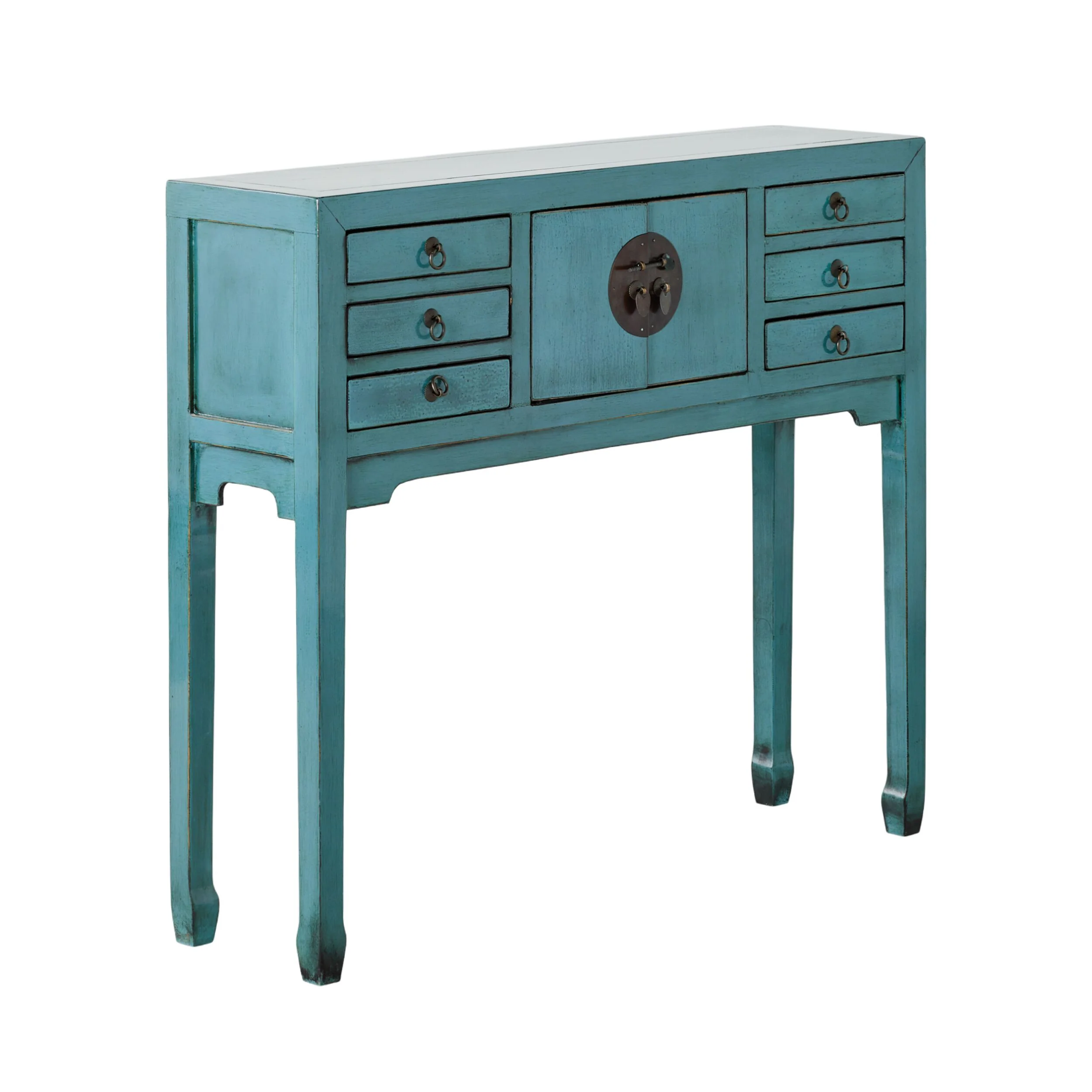 Sansha 2 Door & 6 Drawer Console Table Turquoise - Image 2