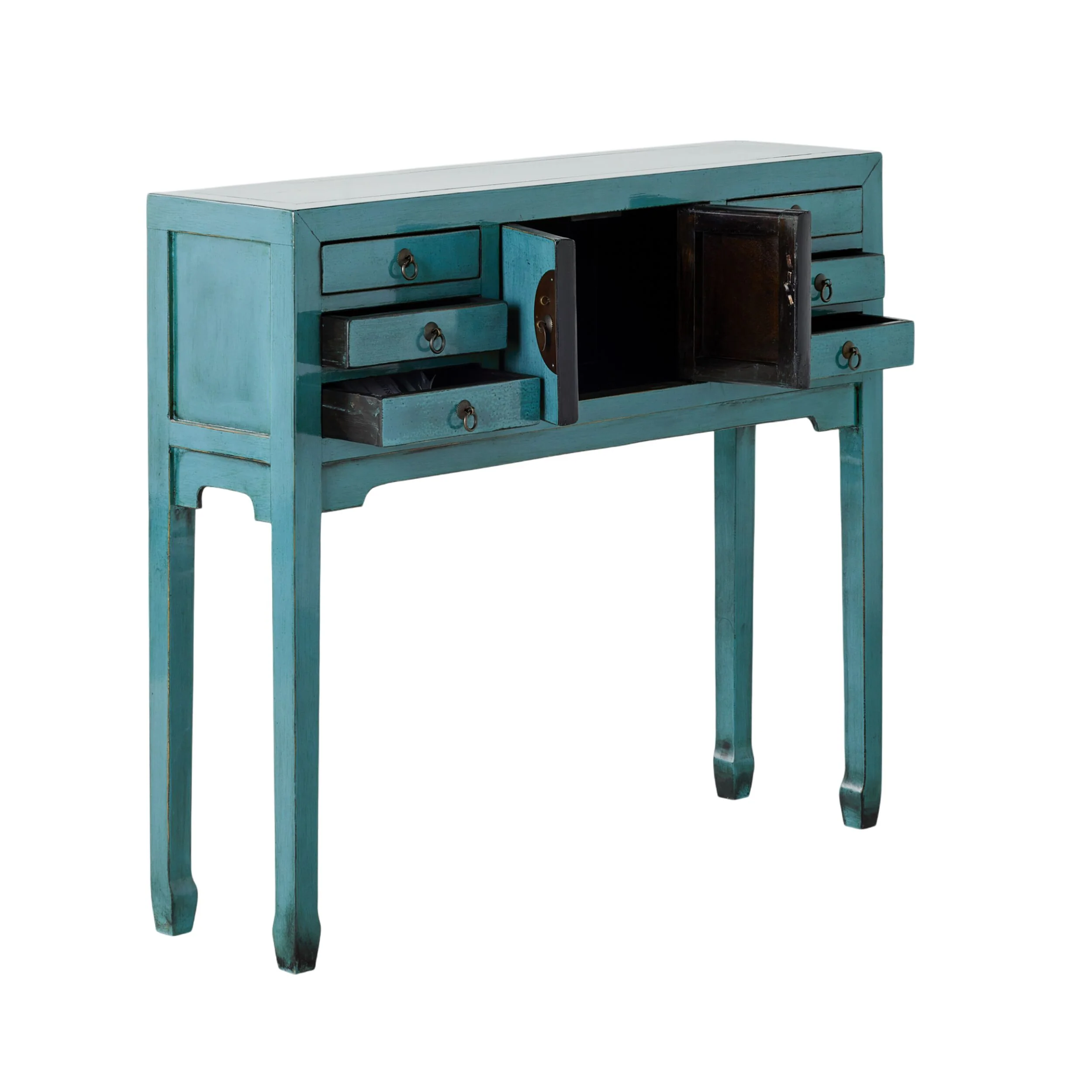 Sansha 2 Door & 6 Drawer Console Table Turquoise - Image 3