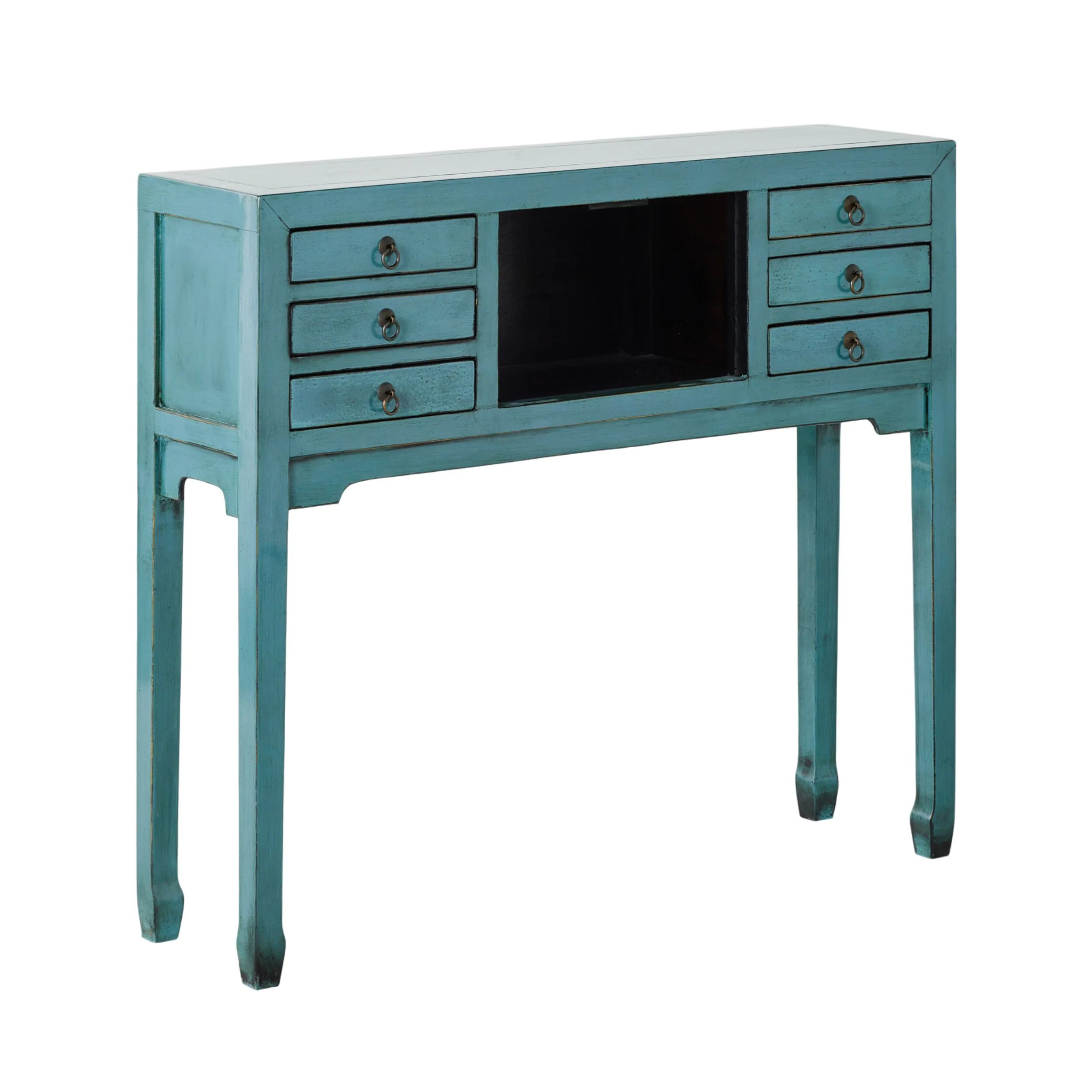 Sansha 2 Door & 6 Drawer Console Table Turquoise - Image 4