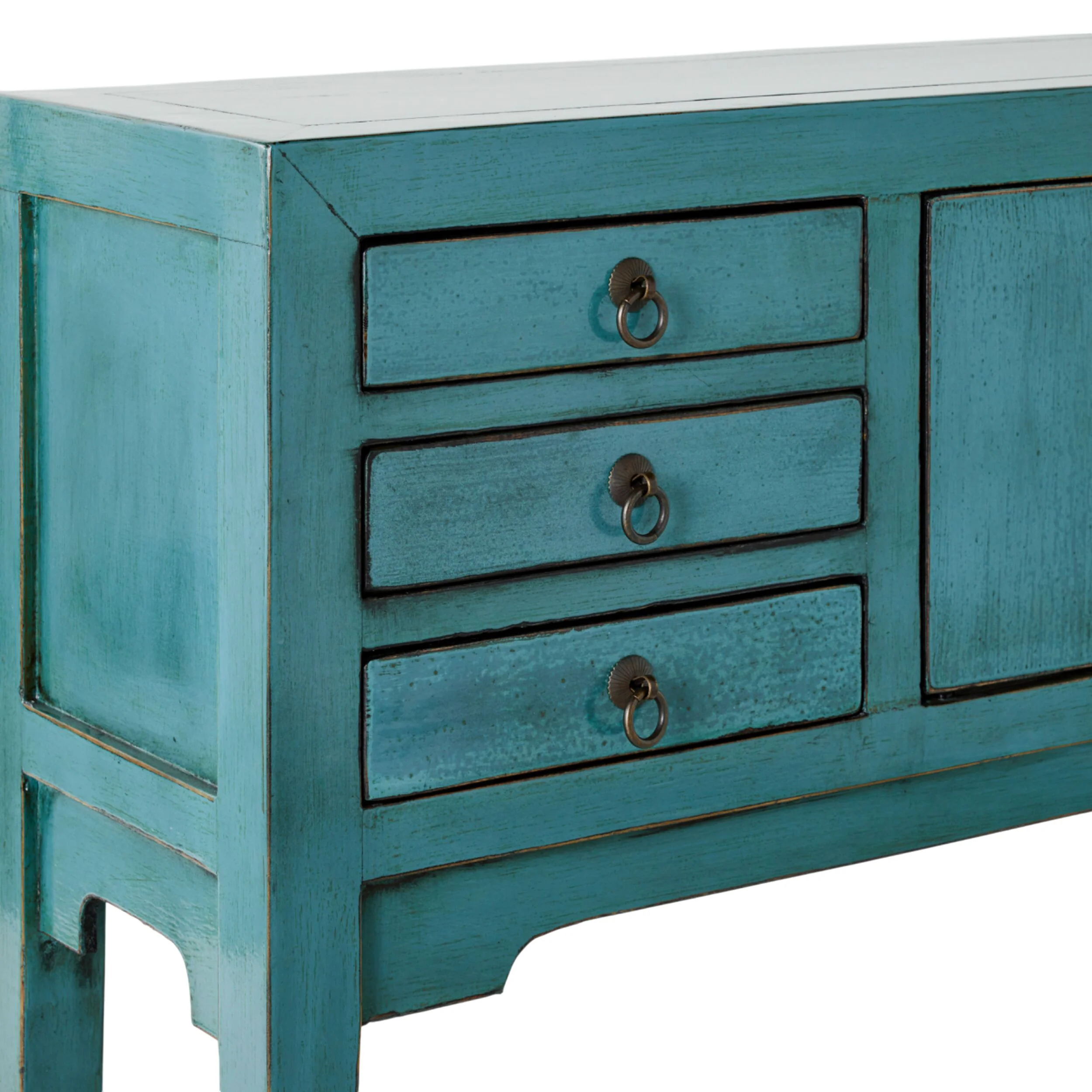Sansha 2 Door & 6 Drawer Console Table Turquoise - Image 5