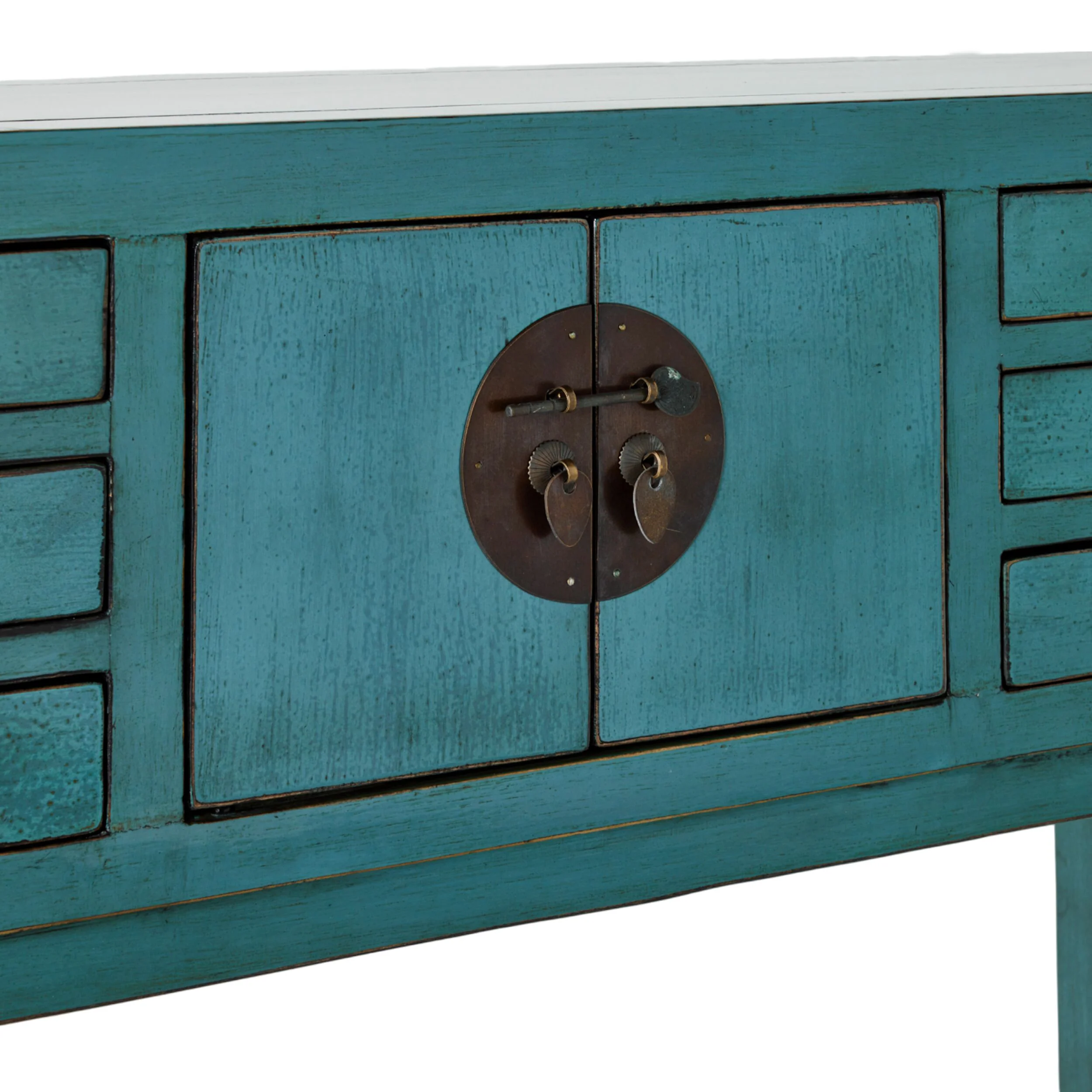 Sansha 2 Door & 6 Drawer Console Table Turquoise - Image 6