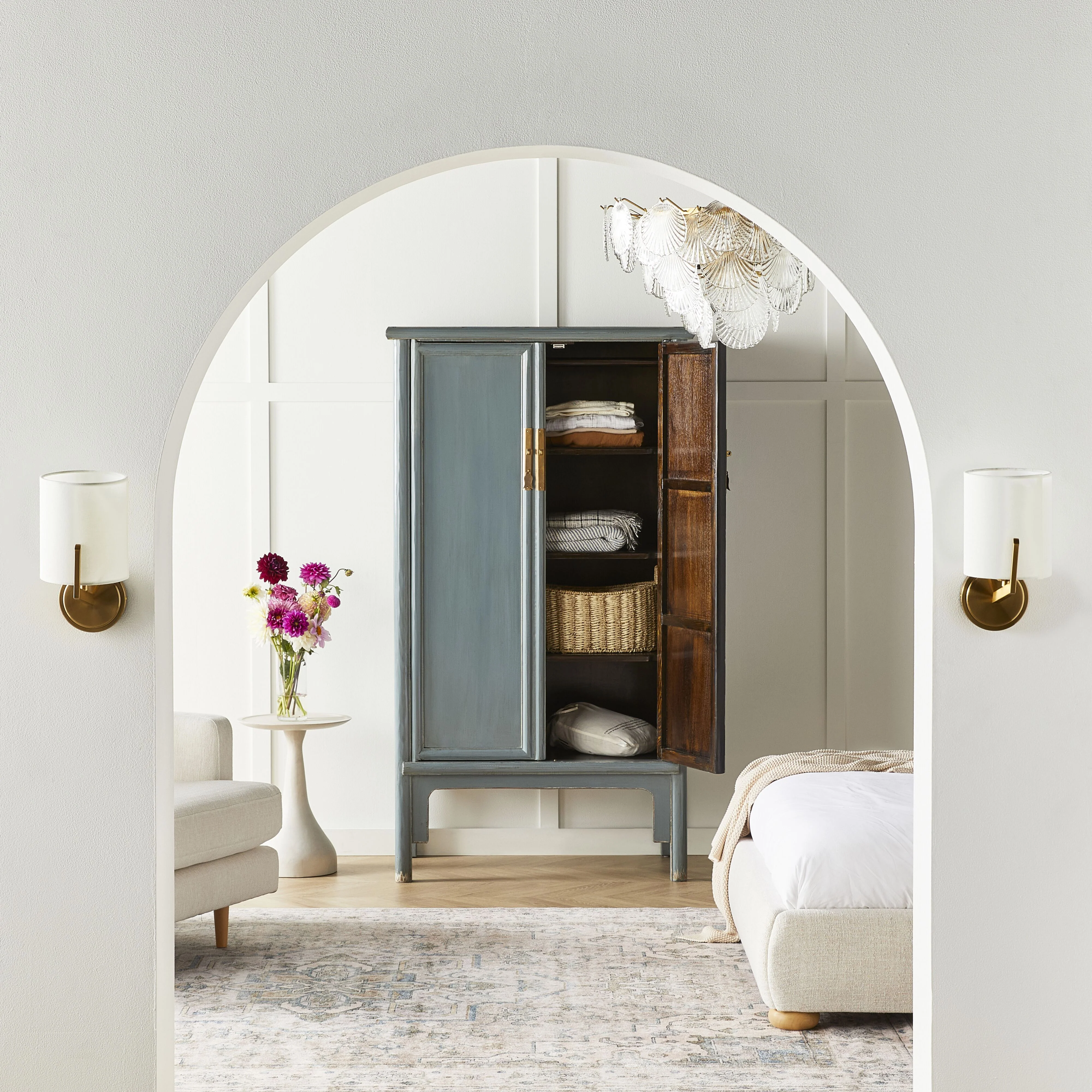 Sansha 2 Door Wardrobe Dove Grey - Image 9