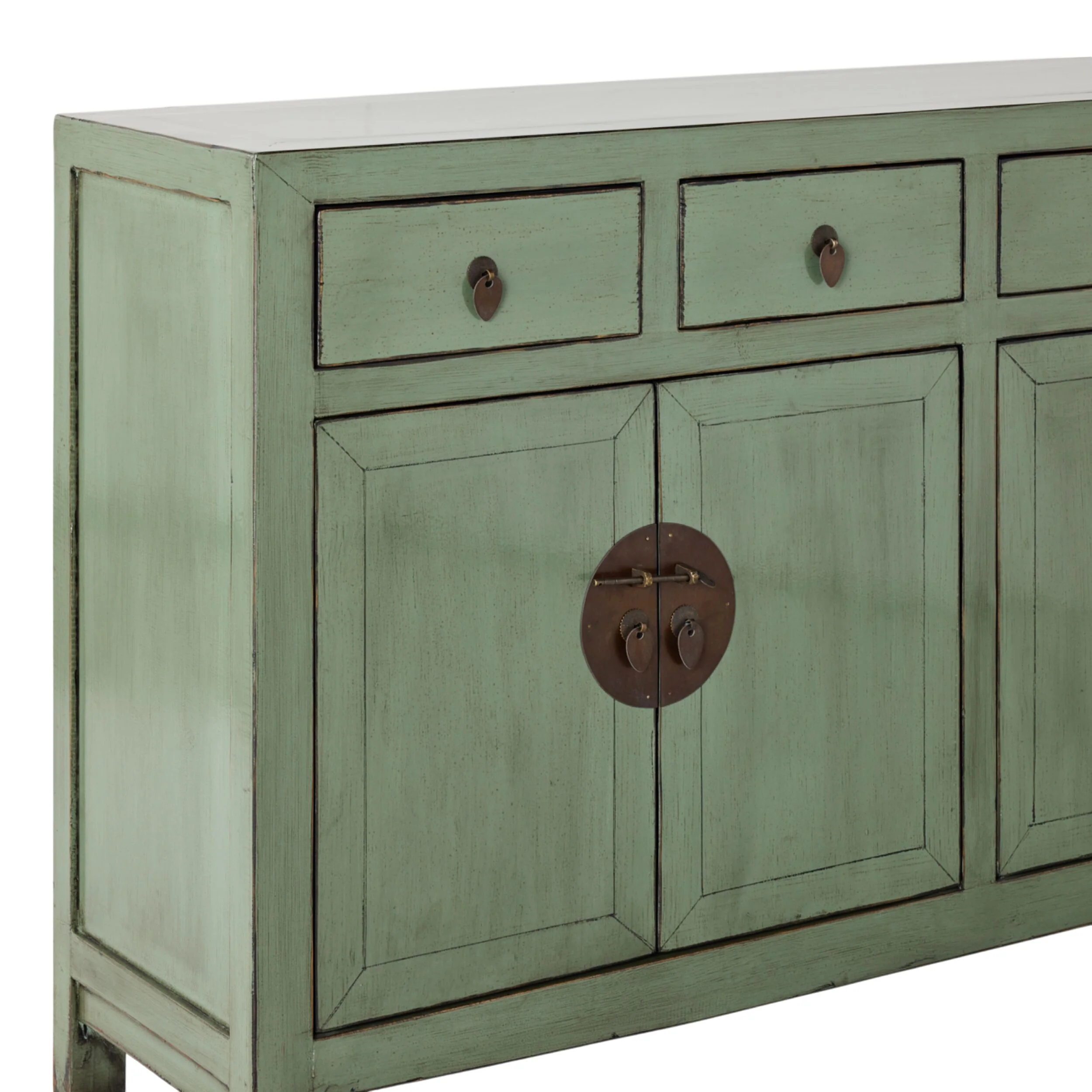 Sansha 4 Door & 4 Drawer Sideboard Sage Green - Image 4