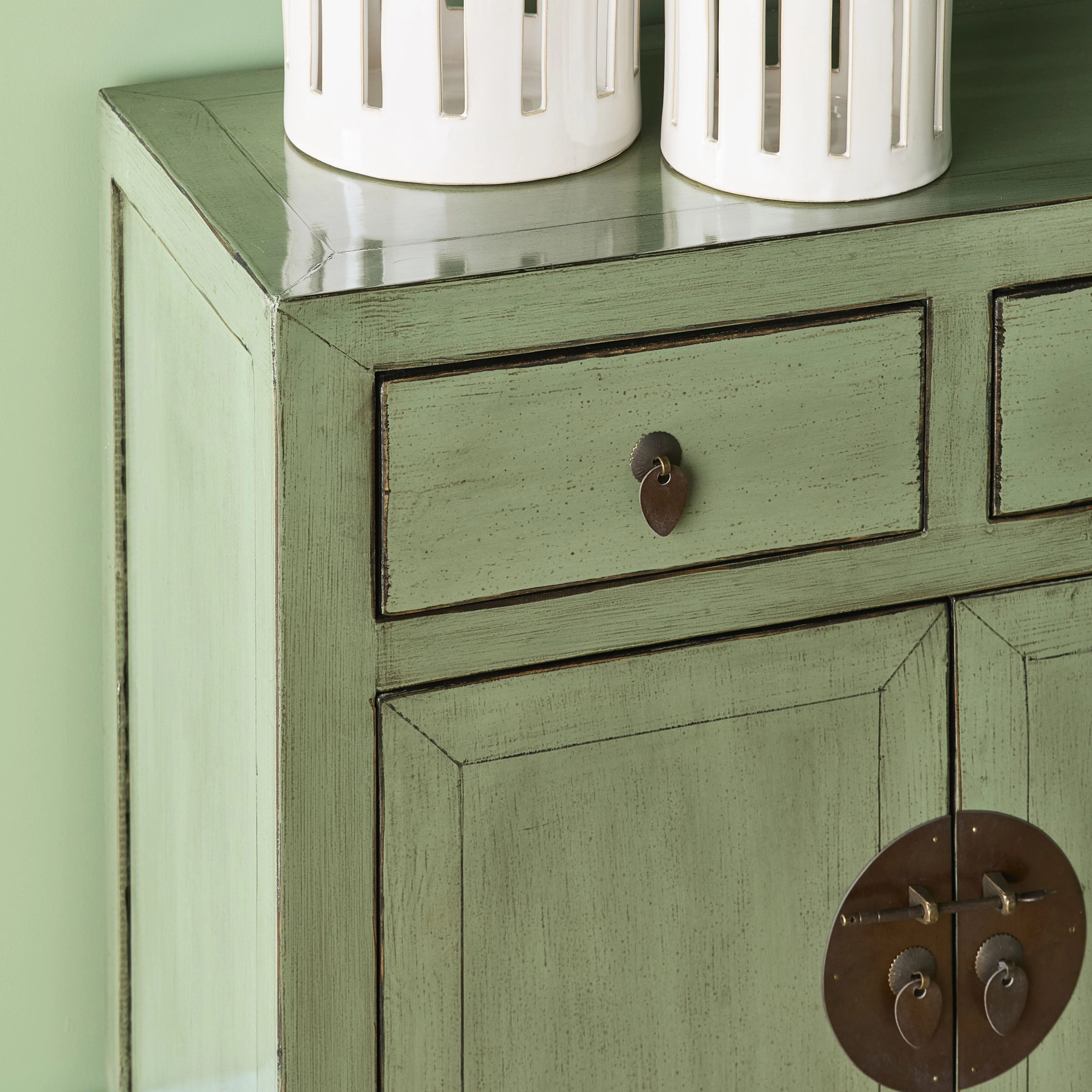 Sansha 4 Door & 4 Drawer Sideboard Sage Green - Image 9