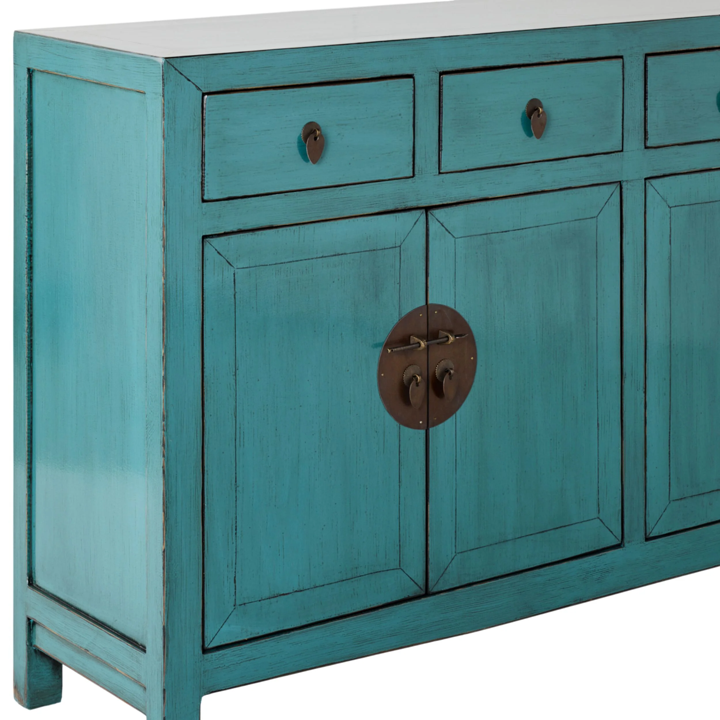 Sansha 4 Door & 4 Drawer Sideboard Turquoise - Image 4