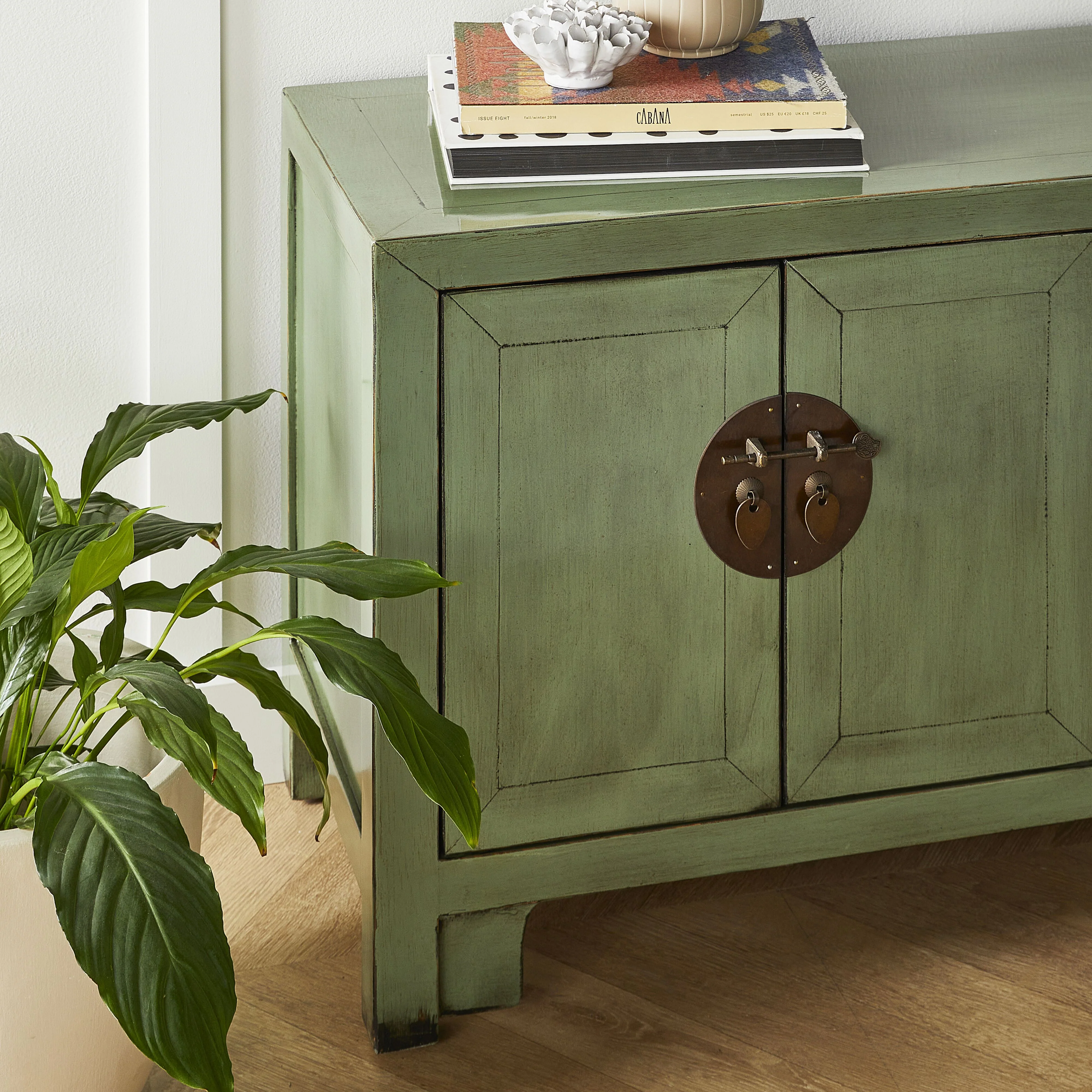 Sansha 6 Door TV Unit Sage Green - Image 11
