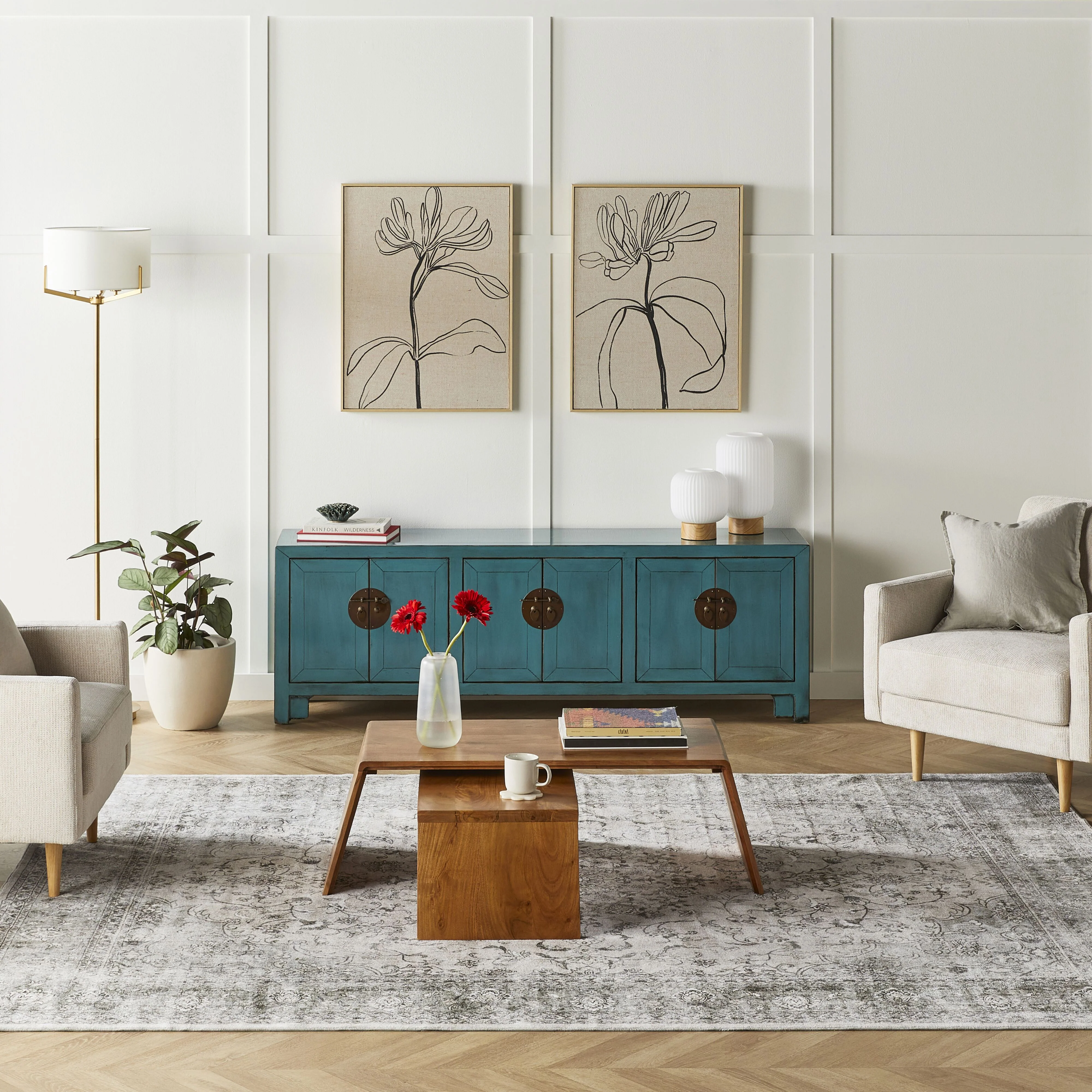 Sansha 6 Door TV Unit Turquoise - Image 7